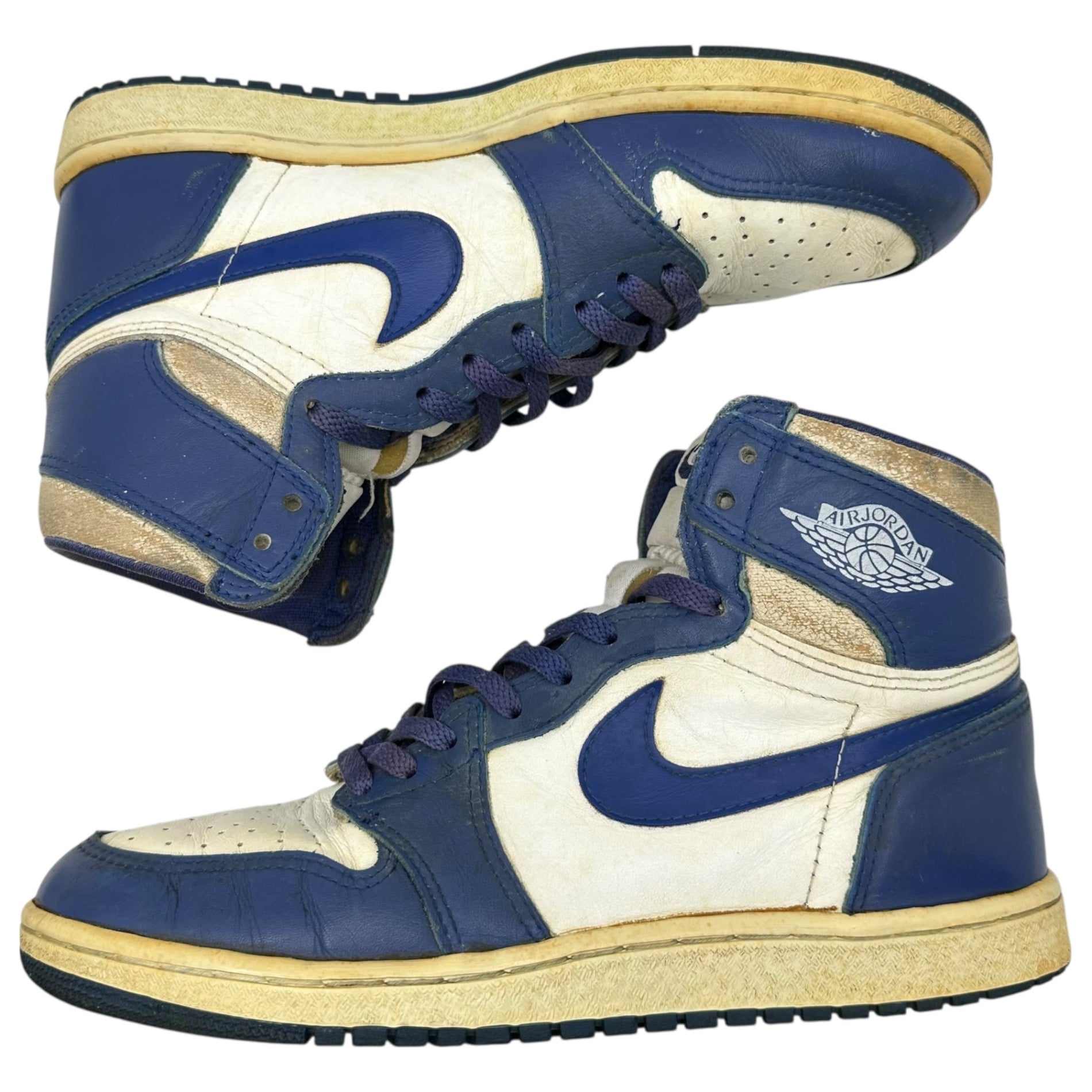 NIKE(ナイキ) 1985 AIR JORDAN 1 ”KENTUCKY” WHITE ROYAL エアジョーダン 1 ケンタッキー ホワイト ロイヤル US 9程度(27cm程度) ブルー×ホワイト 80’s 80年代 1985年製 ヴィンテージ AJ1 ハイカット スニーカー