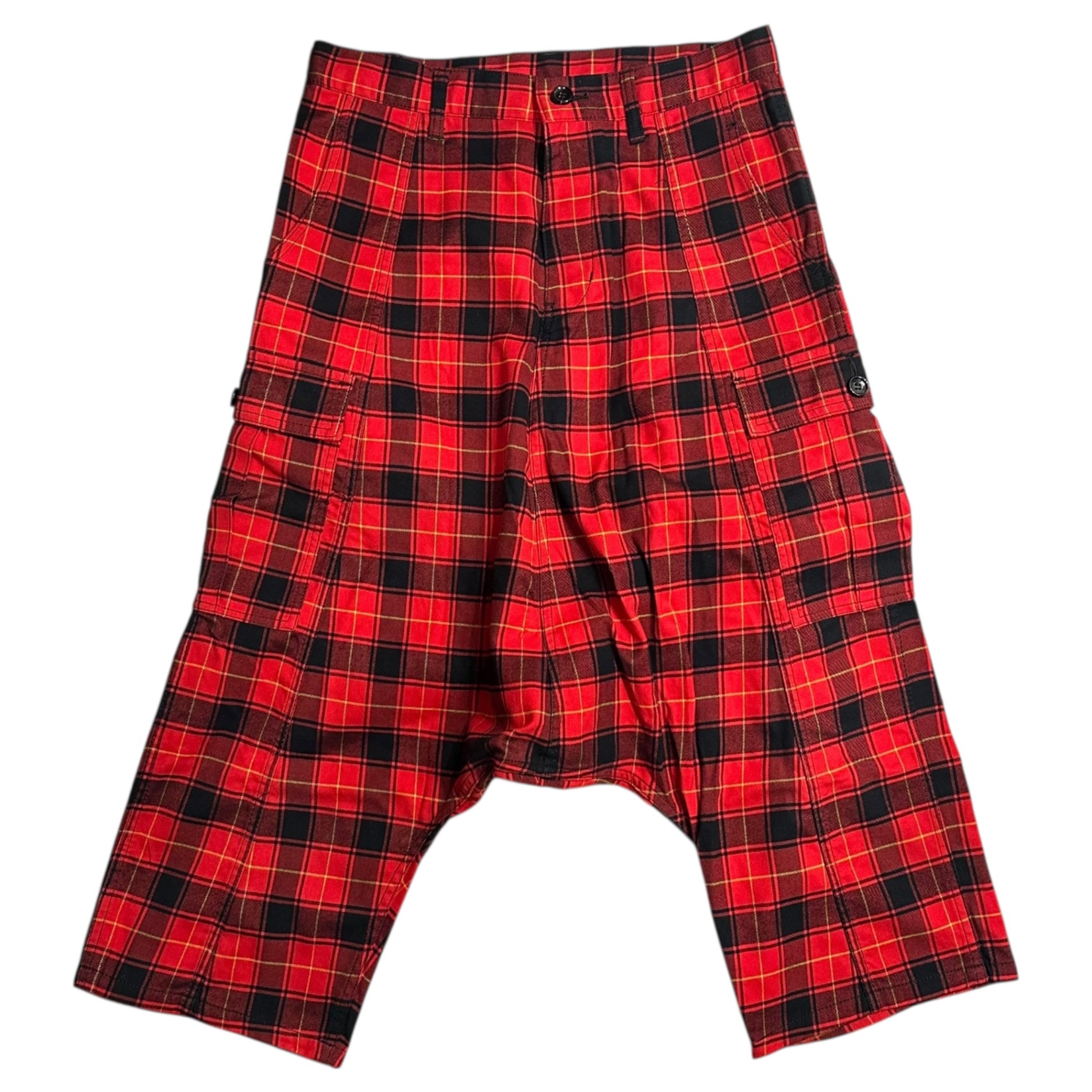 tricot COMME des GARCONS(トリココムデギャルソン) 13AW Cotton Flannel Sarouel Check Pants コットン ネル サルエル チェック パンツ TL-P013 M レッド AD2013 男性着用可能