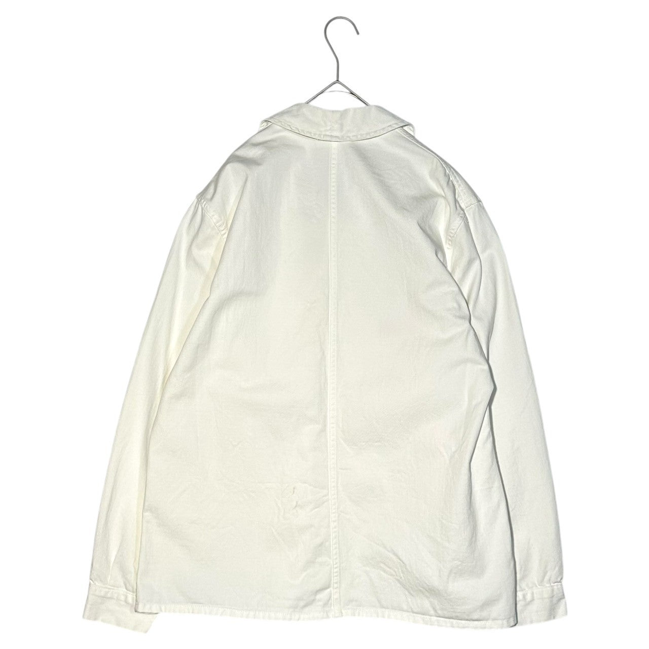 ADOLPHE LAFONT(アドルフラフォン) 40’s LYON White Cotton Coverall ホワイト コットン カバーオール 表記無(M程度) ホワイト 40年代 Vポケット ヴィンテージ フレンチ ワーク ユーロ ジャケット