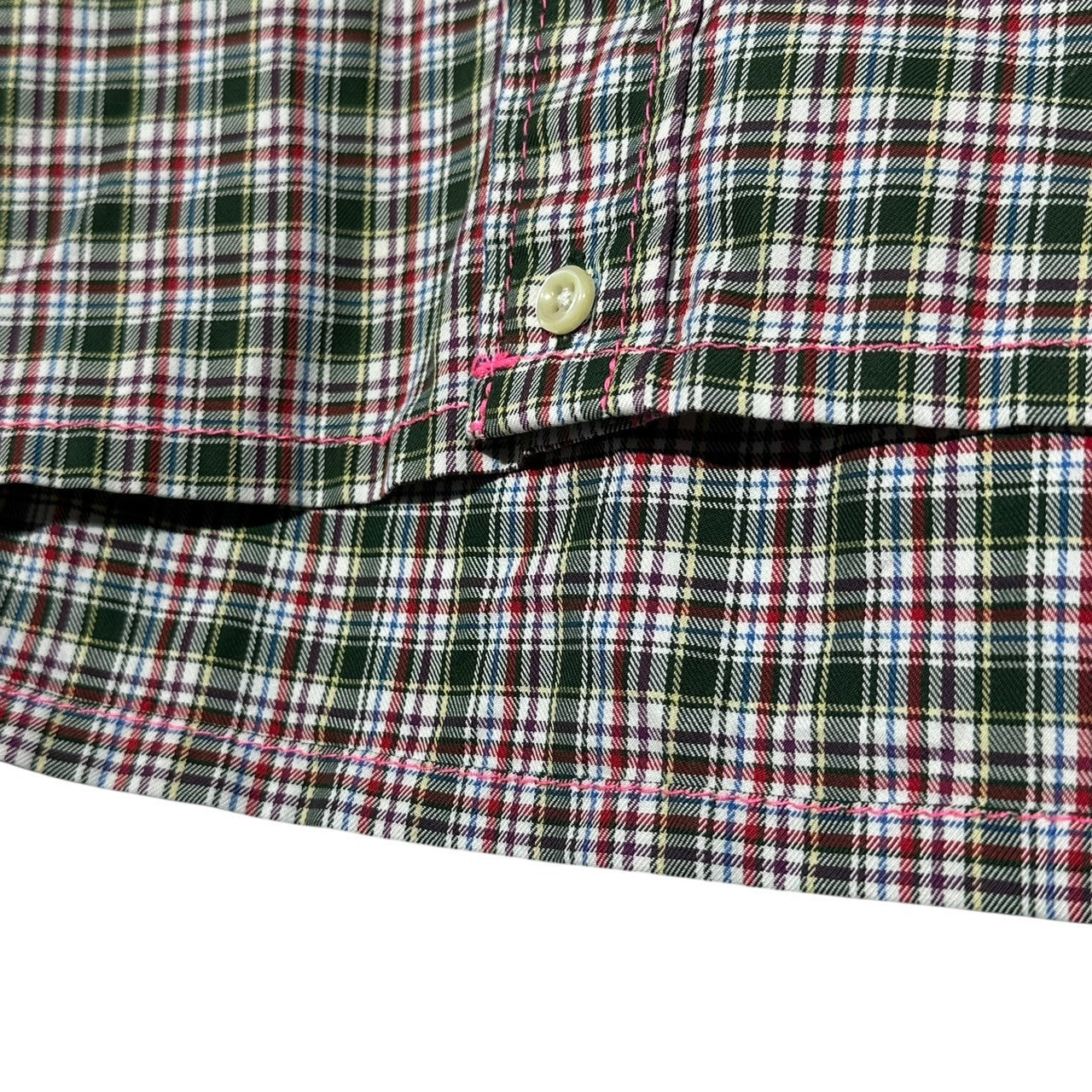 NOT CONVENTIONAL(ノットコンベンショナル) ”Ralph Lauren” Short Length Remake Check Shirt ショート丈 リメイク チェック シャツ XL ホワイト×グリーン 長袖 再構築