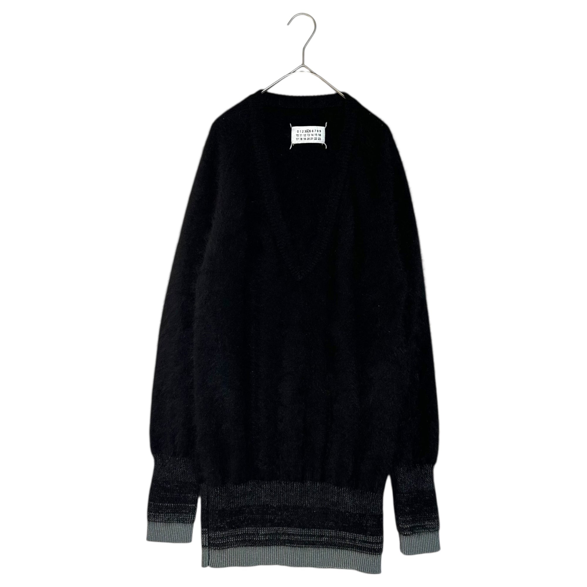 Maison Martin Margiela(メゾン マルタンマルジェラ) 11AW V-neck Shaggy Knit Pullover Vネック シャギー ニット プルオーバー S31HA0423 M ブラック ④ライン