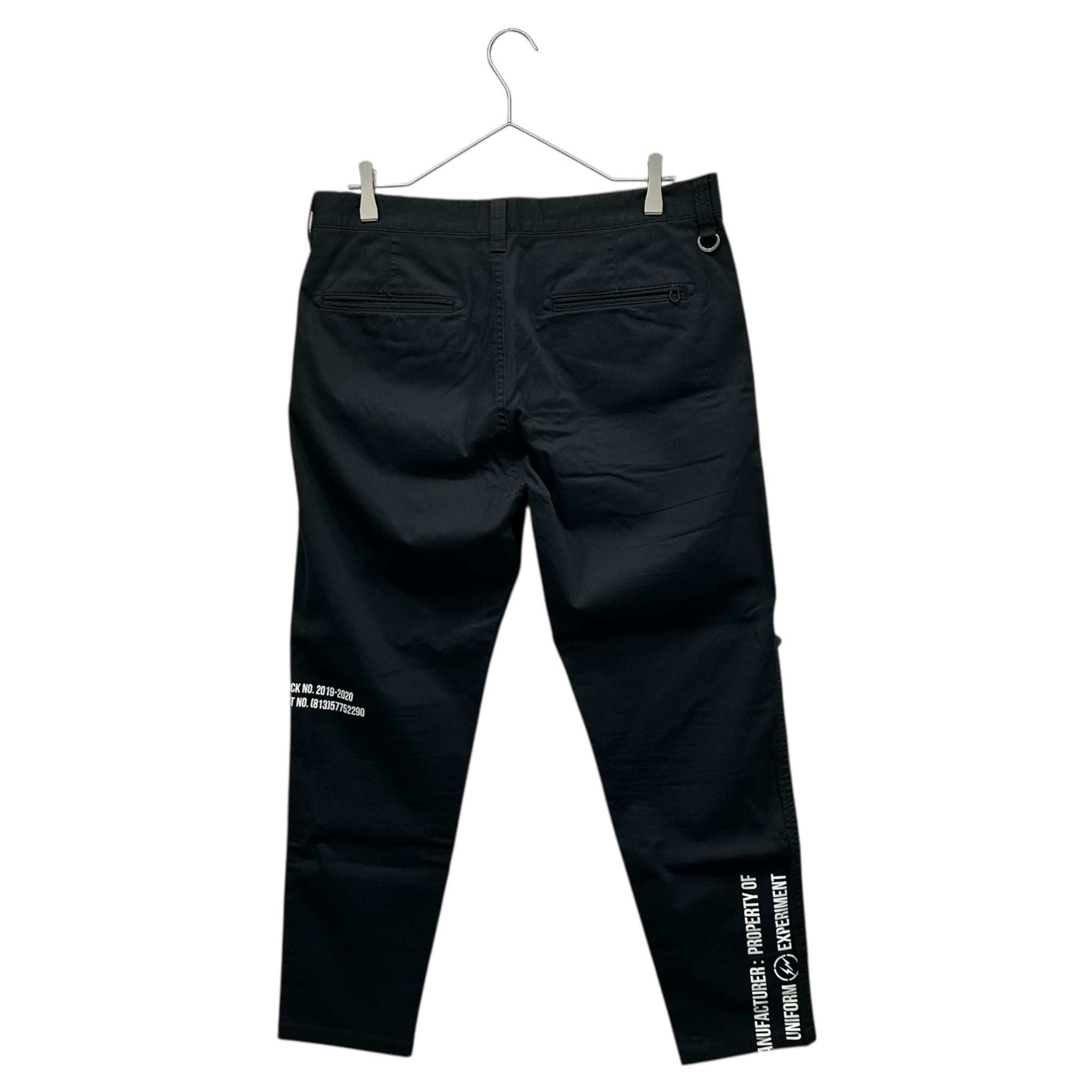 uniform experiment(ユニフォームエクスペリメント) 19AW GRAFFITI SLIM FIT CHINO PANTS グラフィット スリム チノパン パンツ UE-192011 2(M程度) ブラック×ホワイト