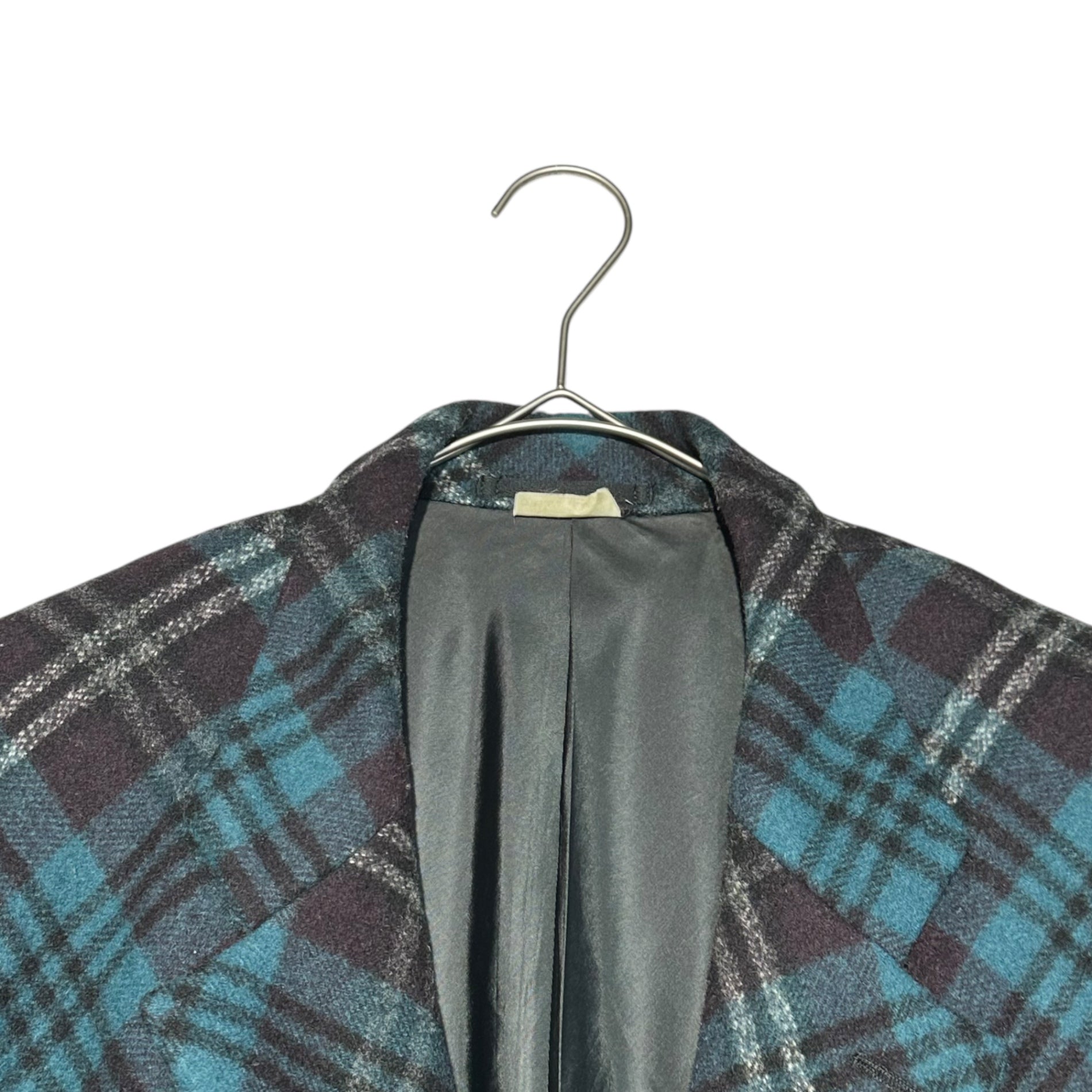 COMME des GARCONS HOMME PLUS EVER GREEN(コムデギャルソンオムプリュスエバーグリーン) 06AW Tartan check wool tailored jacket タータンチェック ウール テーラード ジャケット PR-J216 S ブルー×パープル 1998AW復刻 インサイドアウト期