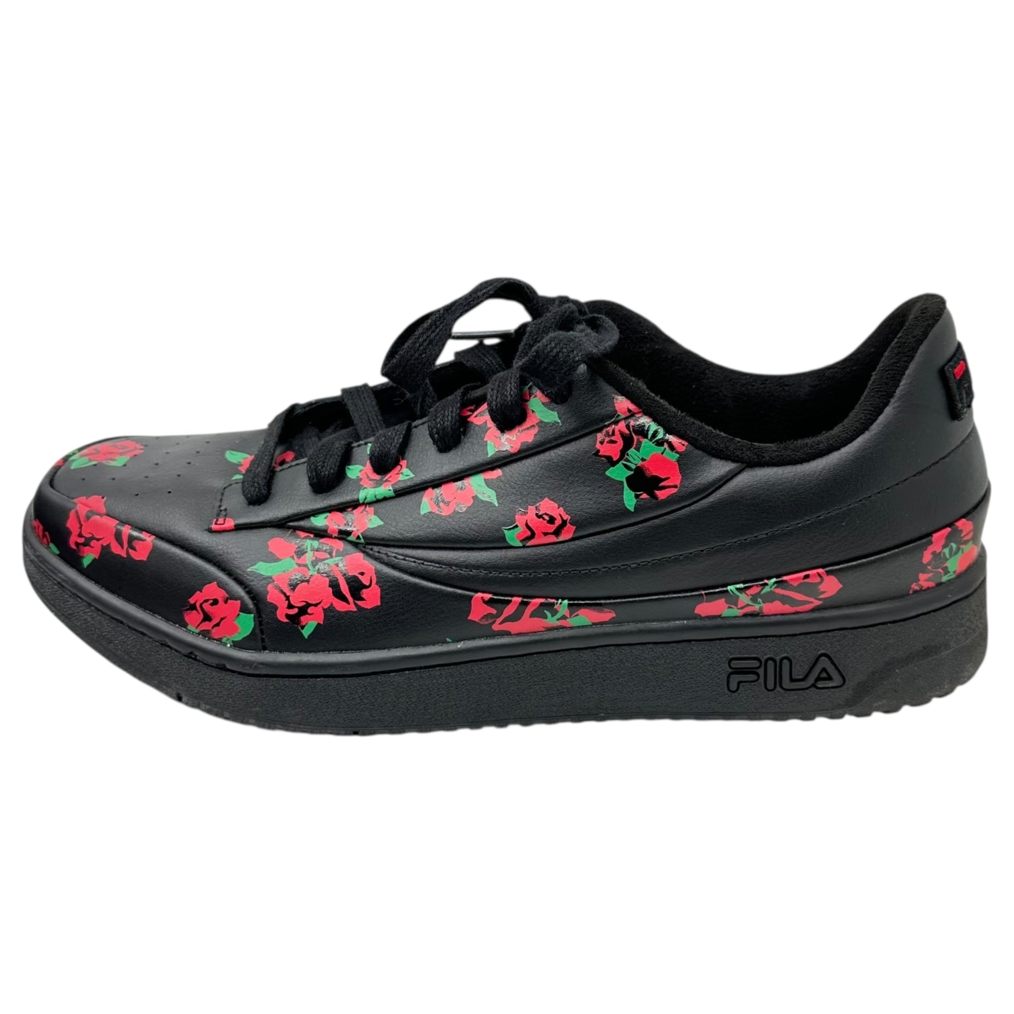 FILA x BEDWIN & THE HEARTBREAKER(フィラ × ベドウィン) original tennis EM オリジナル テニス ローカット スニーカー 花柄 USS23093 29.0cm ブラック×レッド
