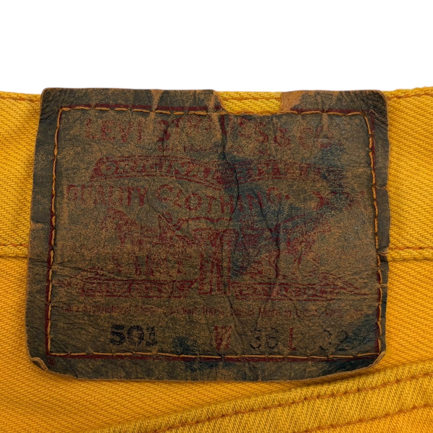 Levi's(リーバイス) 90's Post-dyed Yellow Color Denim Pants 後染め イエロー カラー デニムパンツ W36 イエロー