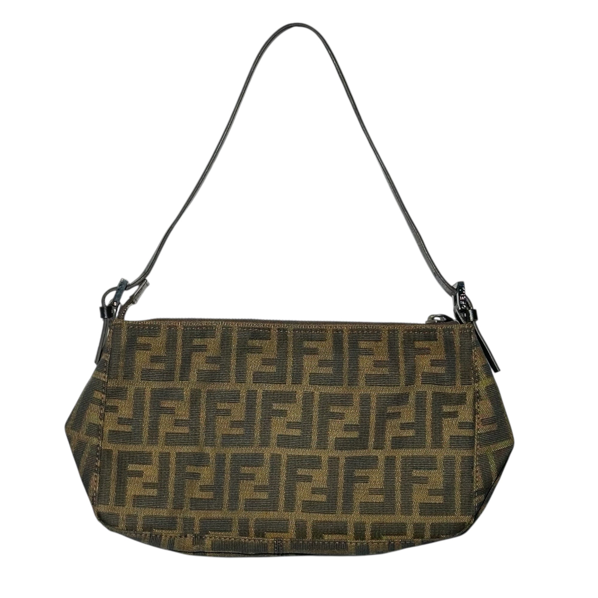 FENDI(フェンディ) Old Zucca Pattern Accessory Pouch オールド ズッカ柄 アクセサリー ポーチ ブラウン ワン ショルダー バッグ 肩掛け