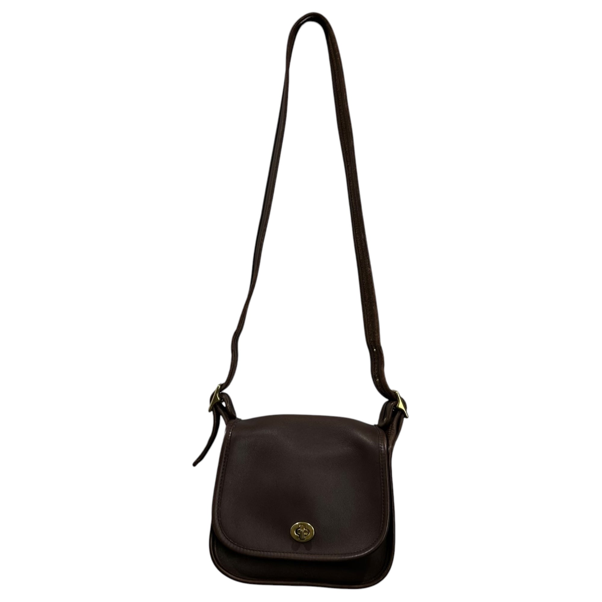 OLD COACH(オールドコーチ) Turnlock Old Leather Shoulder Pouch ターンロック オールド レザー ショルダー ポーチ ブラウン