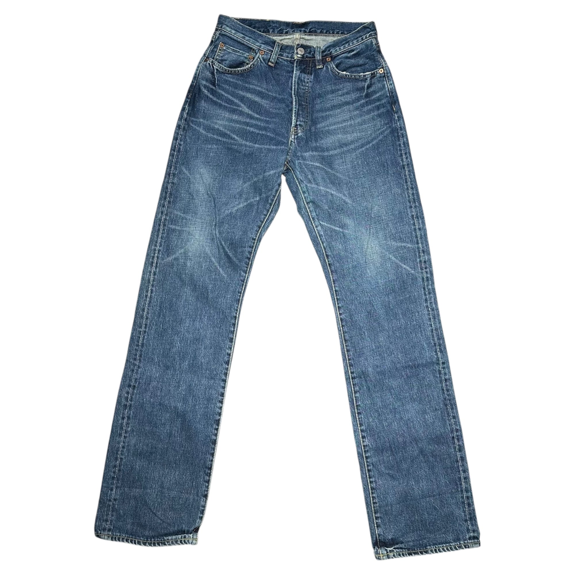 RRL(ダブルアールエル) Used-Processed Straight Denim Pants ユーズド加工 ストレート デニム パンツ W28 インディゴ