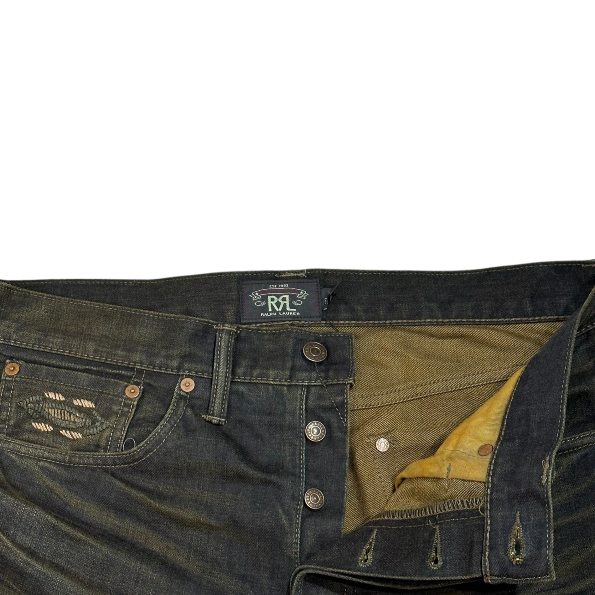 RRL(ダブルアールエル) Side Chimayo Stitch Black Denim Pants サイド チマヨ ステッチ ブラックデニムパンツ 4898512RUEMS 32 ブラック