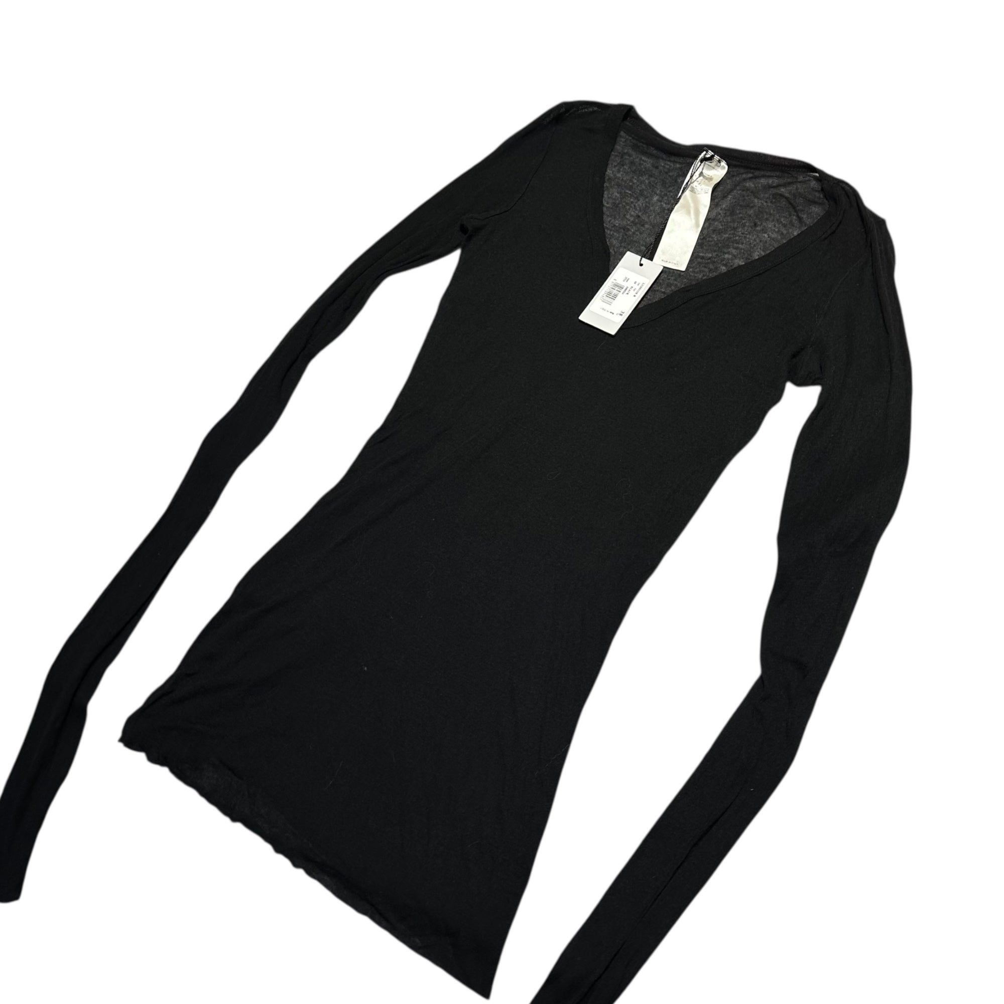 Rick Owens(リックオウエンス) 18SS Deep V-Neck Sheer Super Long Sleeve Knit Top 深 Vネック シアー スーパーロング スリーブ カットソー LI18S9108-R 38(M程度) ブラック LILIES