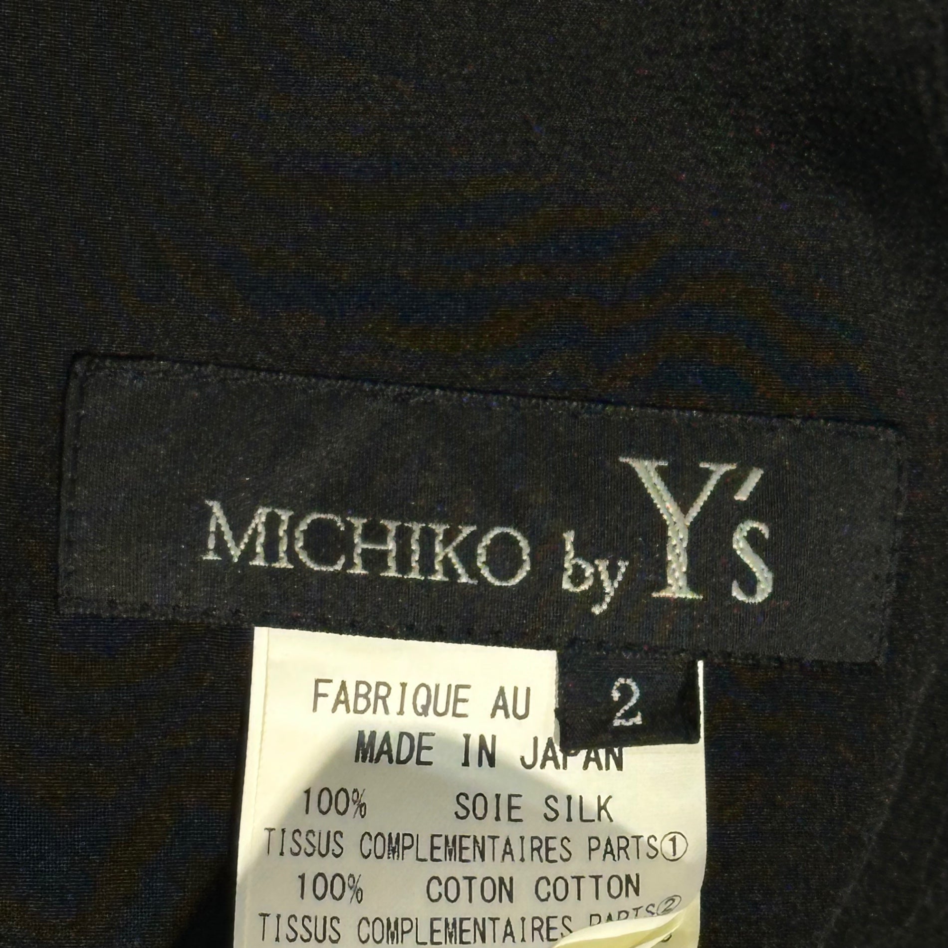 MICHIKO by Y's(ミチコ バイ ワイズ) Back Zip Chest Design Dress バックジップ 胸デザイン ワンピース YF-D31-400 2(M程度) ブラック