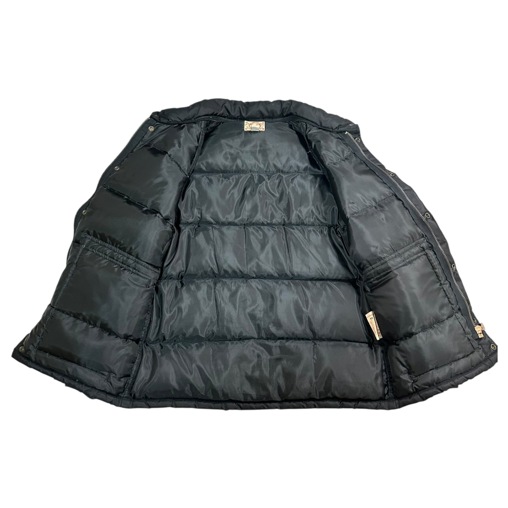 EVISU(エヴィス) Sleeve Line Racing Down Jacket 袖ライン レーシング ダウン ジャケット 42(L~XL程度) ブラック×カーキ