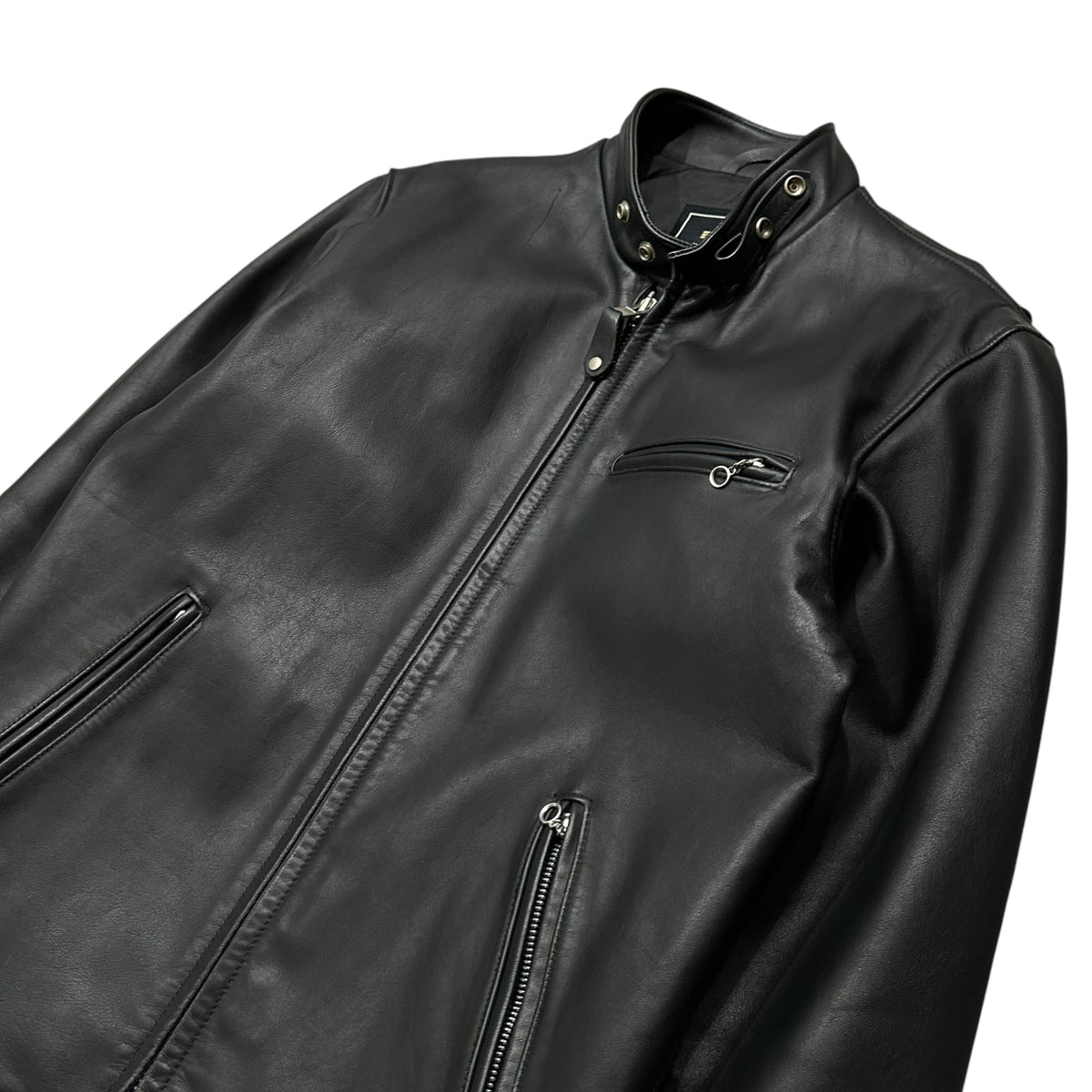 ALPHA INDUSTRIES(アルファ インダストリーズ)  Single rider jacket シングル ライダース ジャケット T20800-001 L ブラック レザー 牛革