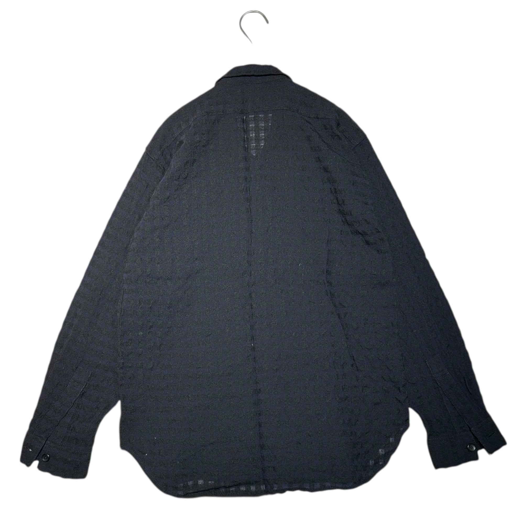 Y's(ワイズ) 70～80’s Hiyoku L/S Check Shirt 70年～80年代 比翼 長袖 チェック シャツ FREE ブラック×ネイビー