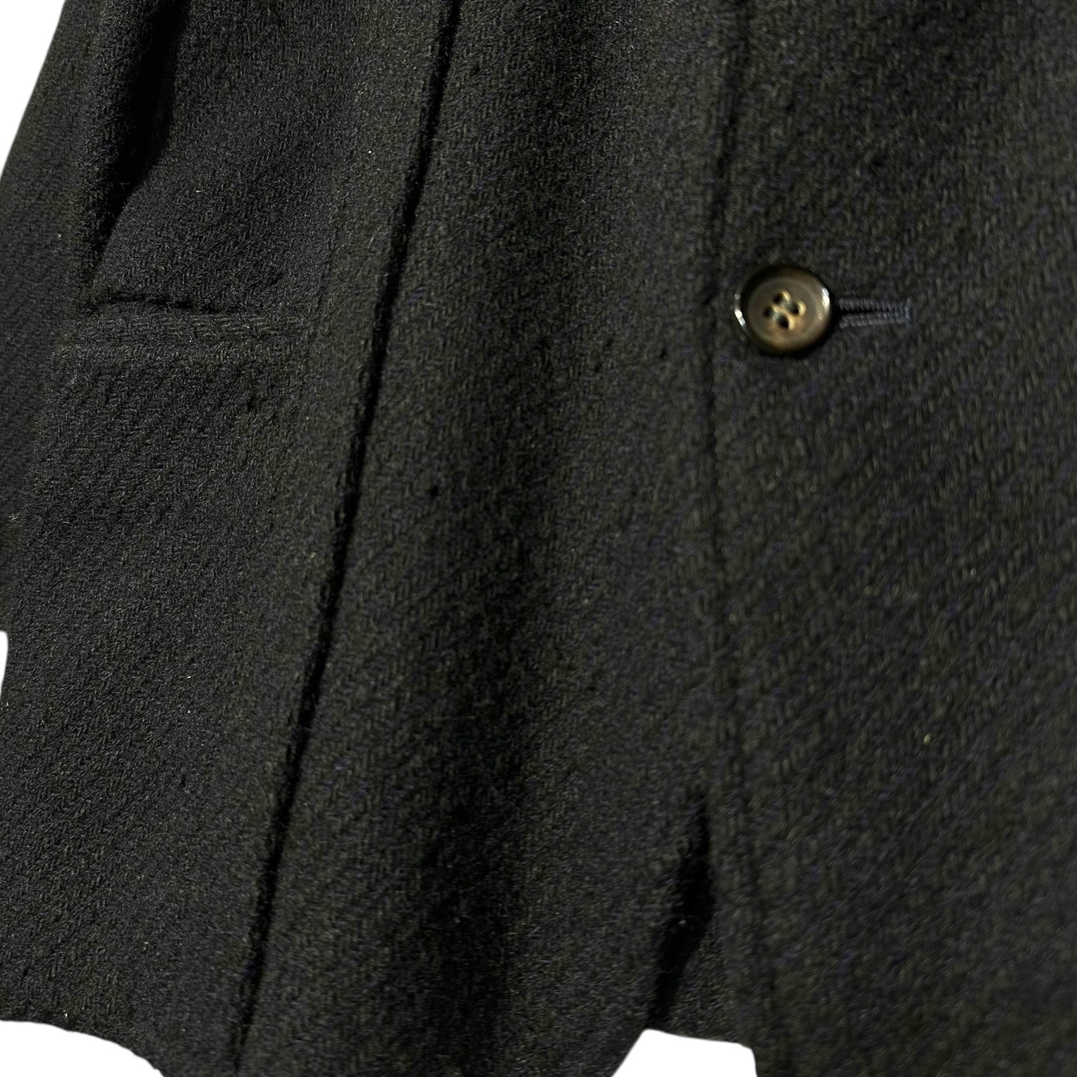 COMME des GARCONS HOMME(コムデギャルソンオム) 70's~80's Wool 2B Tailored Jacket デカオム ウール 2B テーラード ジャケット HJ-08015 S ブラック×ネイビー 70年代～80年代 アーカイブ