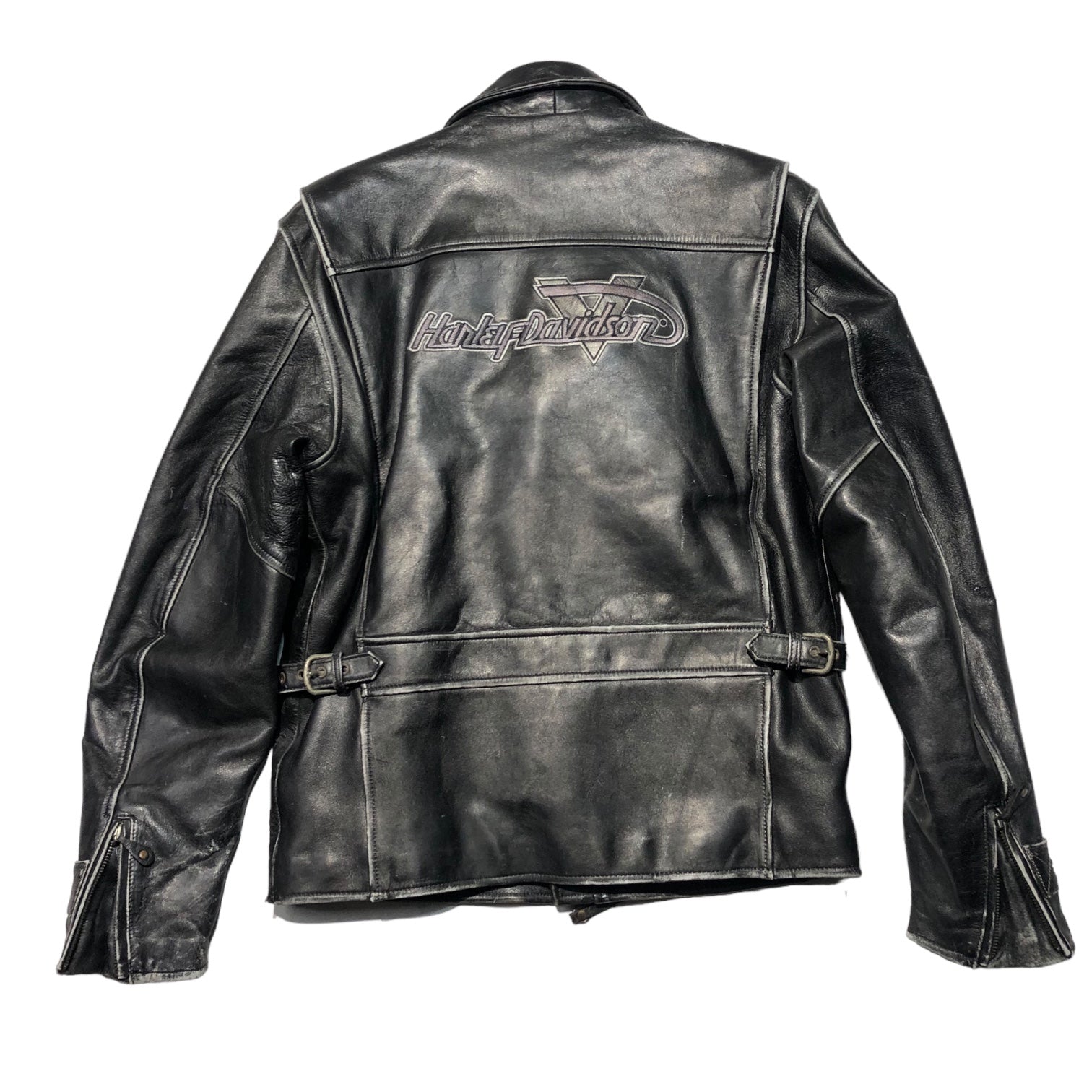 HARLEY DAVIDSON(ハーレーダビッドソン) back logo double rider jacket バックロゴ ライダース ジャケット  M ブラック