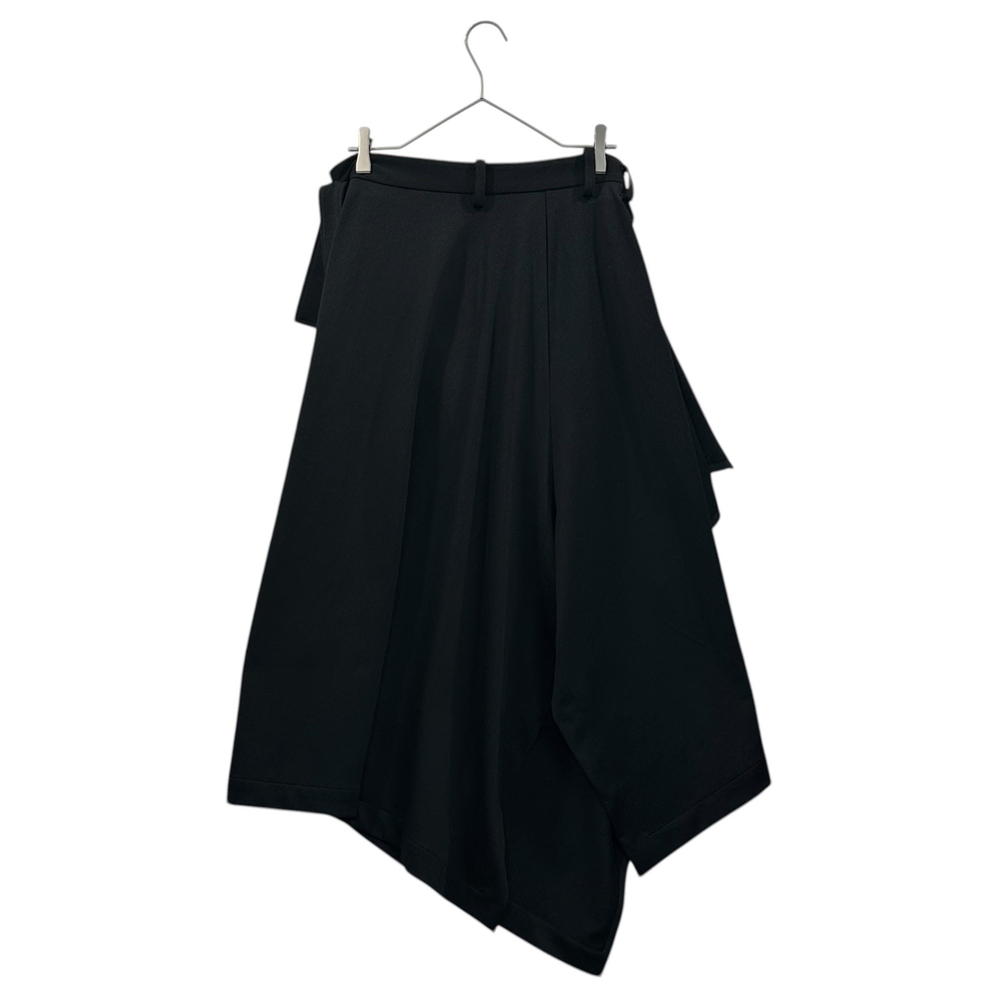 YOHJI YAMAMOTO(ヨウジヤマモト) 23AW POLYESTER TWILL 2WAY SKIRT ポリエステル ツイル ラップ スカート  FU-S50-901 2(M程度) ブラック