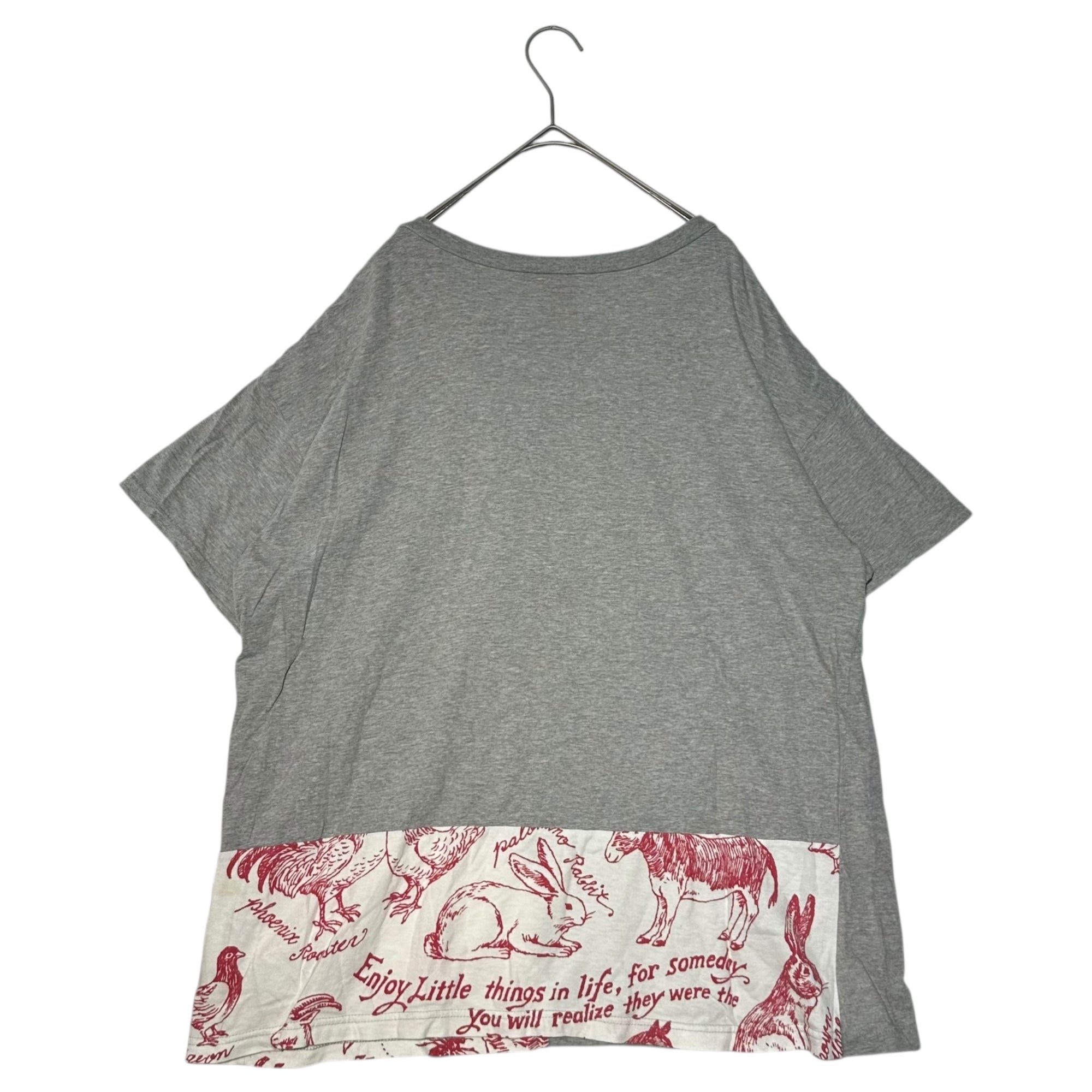 SKETCH mint designs(スケッチ ミントデザイン) Animal print docking T-shirt アニマル柄 ドッキング Tシャツ 33184-CT2TC02 4(L程度) グレー