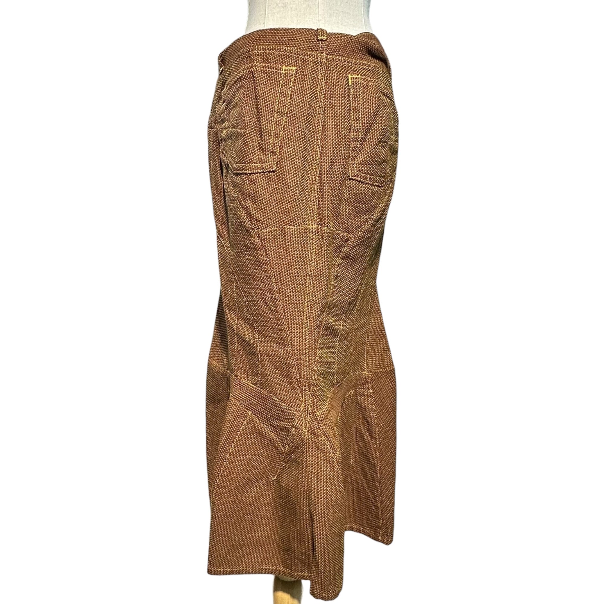 COMME des GARCONS JUNYA WATANABE(コムデギャルソンジュンヤワタナベ) 04AW Vintage Tweed Mermaid Skirt ヴィンテージ ツイード マーメイド スカート JN-S011 M イエロー×ブラック×ピンク AD2004