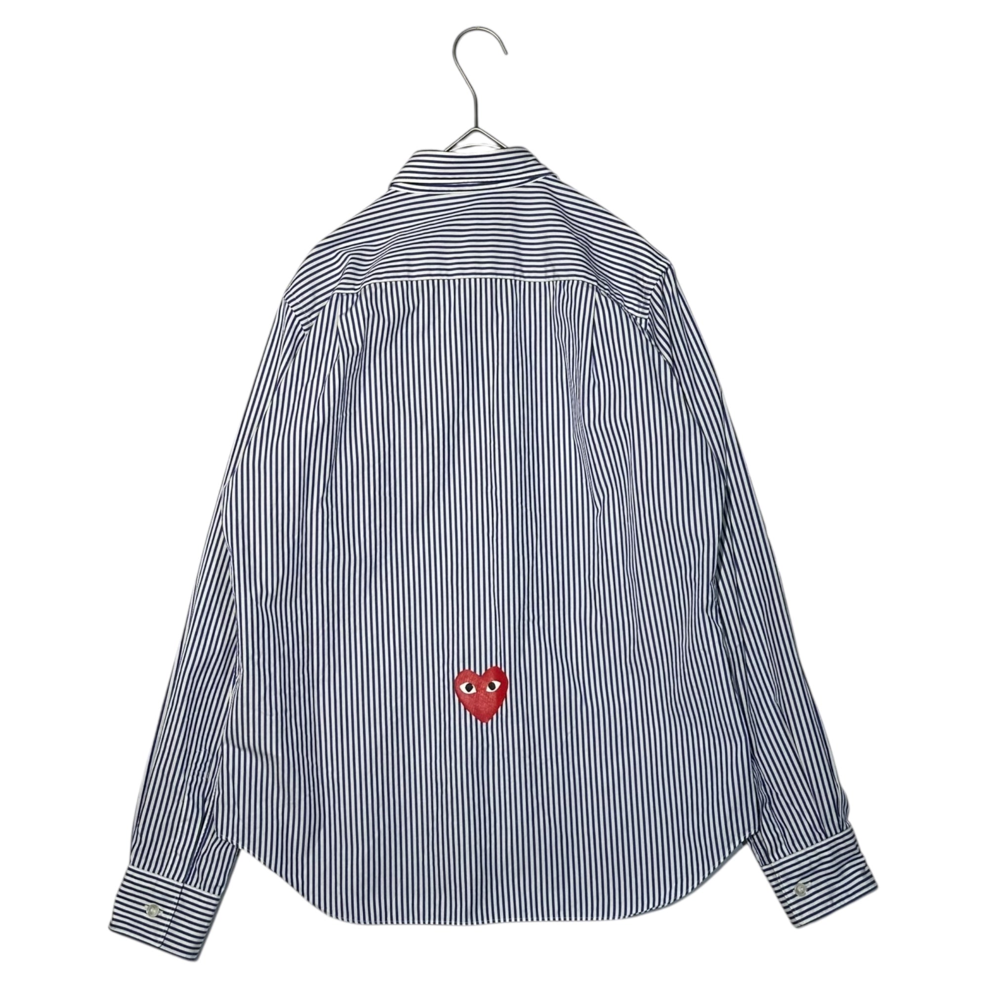 PLAY COMME des GARCONS(プレイコムデギャルソン) 21SS CDG X Play Blouse Stripe CDG プレイ ストライプ ブラウス シャツ AE-B101 L ブルー AD2020 DSMG取扱
