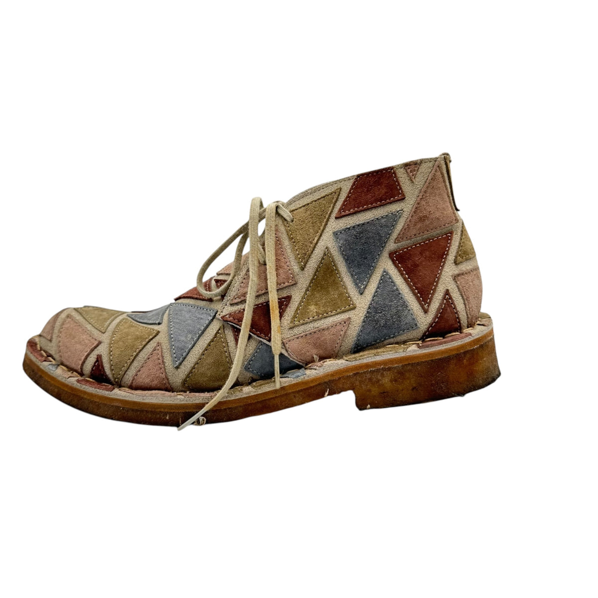 COMME des GARCONS HOMME PLUS(コムデギャルソンオムプリュス) 2001AW ”Looking at different world” Patchwork Desert Boots サイケ期 パッチワーク デザート ブーツ 25cm マルチ 00's