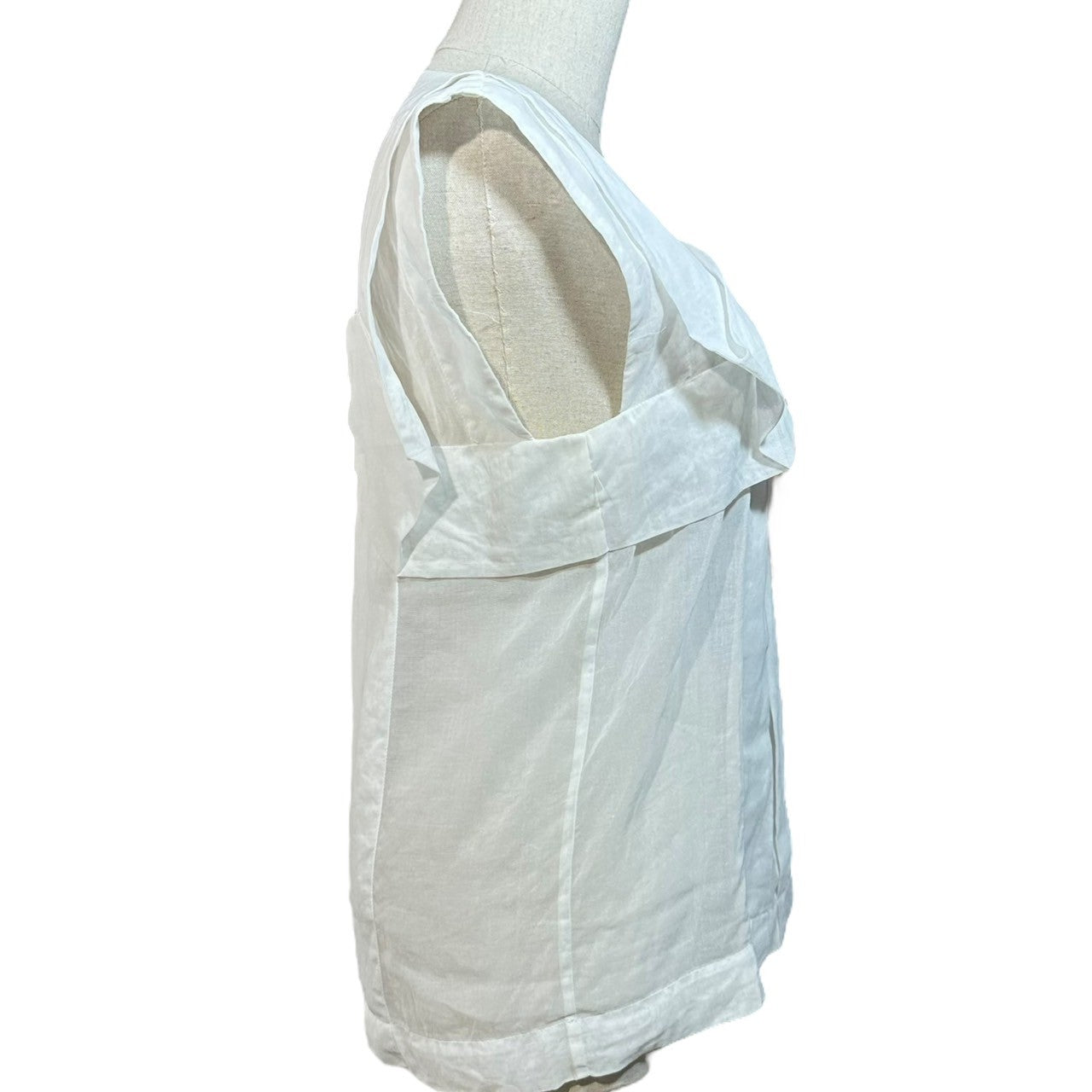ISSEY MIYAKE(イッセイミヤケ) 90~00's Three-dimensional design sleeveless blouse 立体デザイン ノースリーブ ブラウス ホワイト 品質表示タグ無