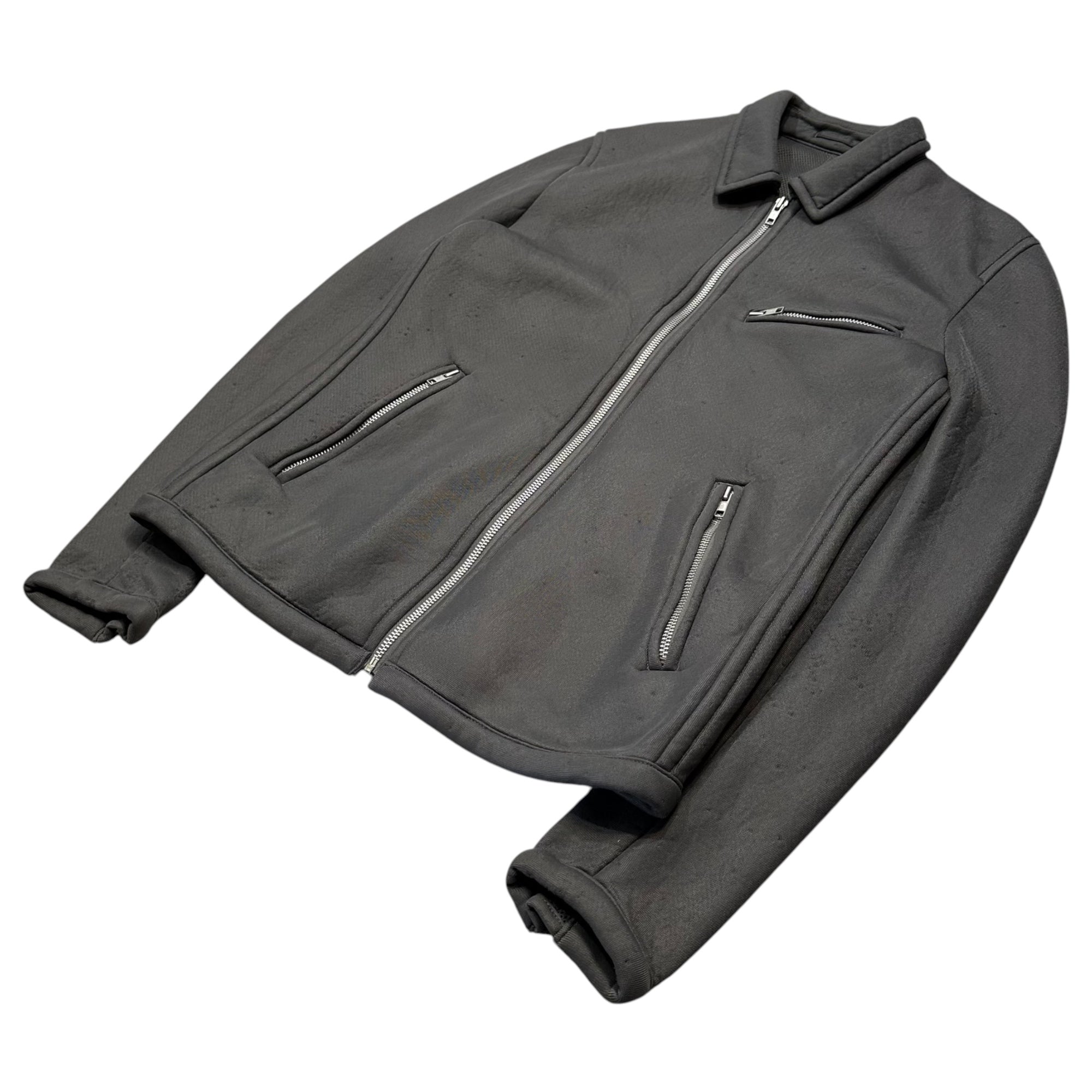 COMME des GARCONS HOMME(コムデギャルソンオム) 1999AW Polyester-Bonded Single Rider Jacket ポリエステル ボンディング シングル ライダース ジャケット HJ-100840 M グレー 90's 90年代 AD1999