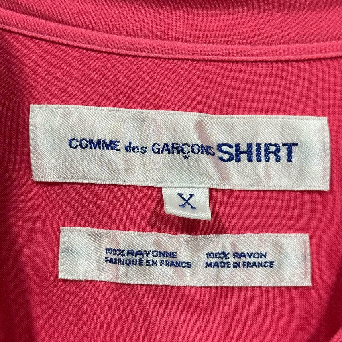COMME des GARCONS SHIRT(コムデギャルソンシャツ) Open-collar Rayon L/S Shirt オープンカラー レーヨン 長袖 シャツ X ショッキングピンク 開襟