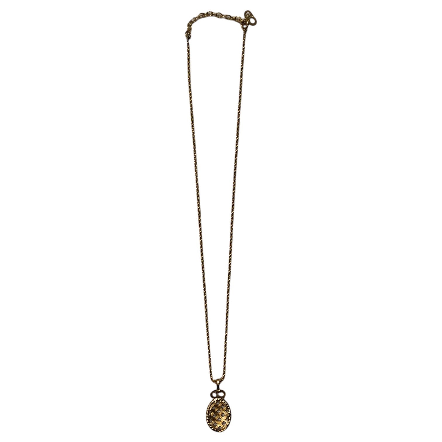 Christian Dior(クリスチャンディオール) "CD" logo  intrecciato design pendant necklace ロゴ デザイン ペンダント ネックレス ゴールド OLD DIOR ヴィンテージ