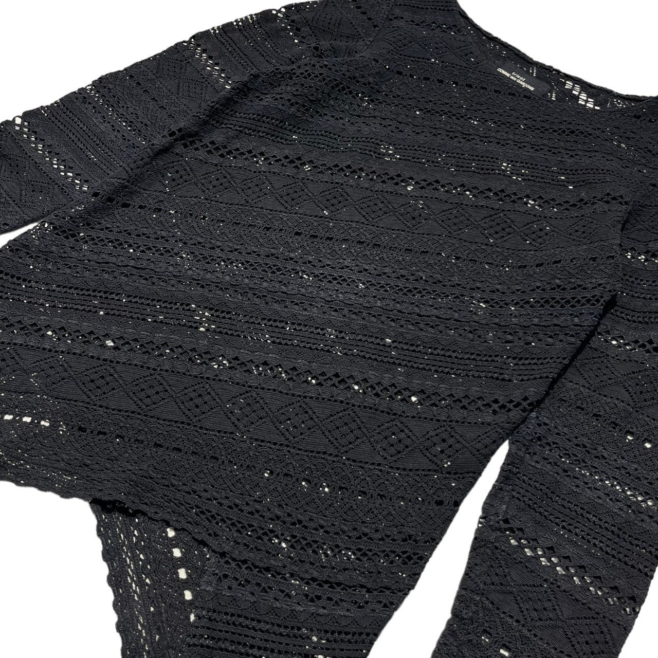 tricot COMME des GARCONS(トリココムデギャルソン)  Old lace pullover cut and sew オールド レース プルオーバー カットソー メッシュ ブラック
