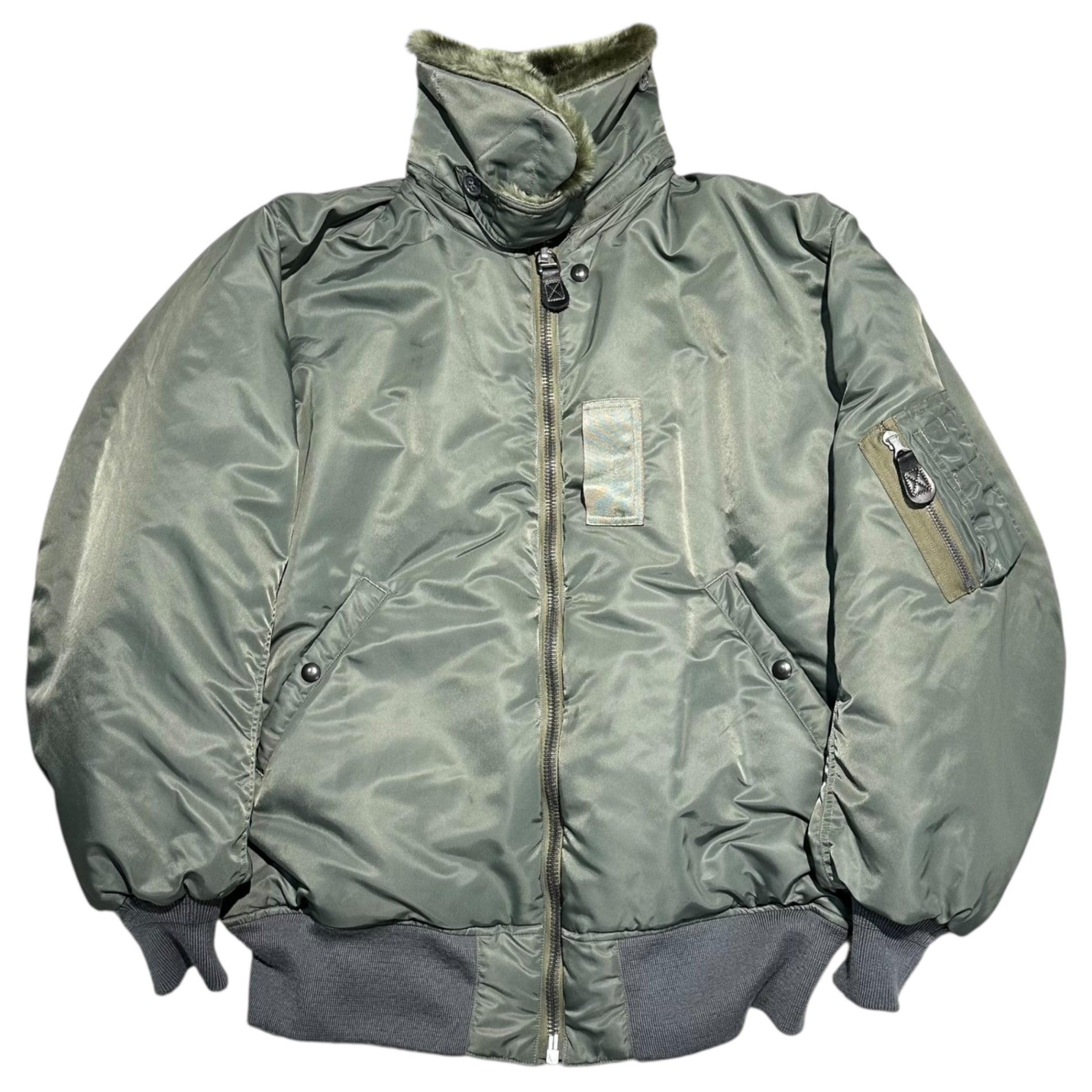 BUZZ RICKSON’S×BEAMS BOY(バズリクソンズ×ビームスボーイ) B-15D FLIGHT JACKET ミリタリー フライト ジャケット BR15097BB 13-18-0070-086 40(L程度) カーキ ファー 別注 コラボ