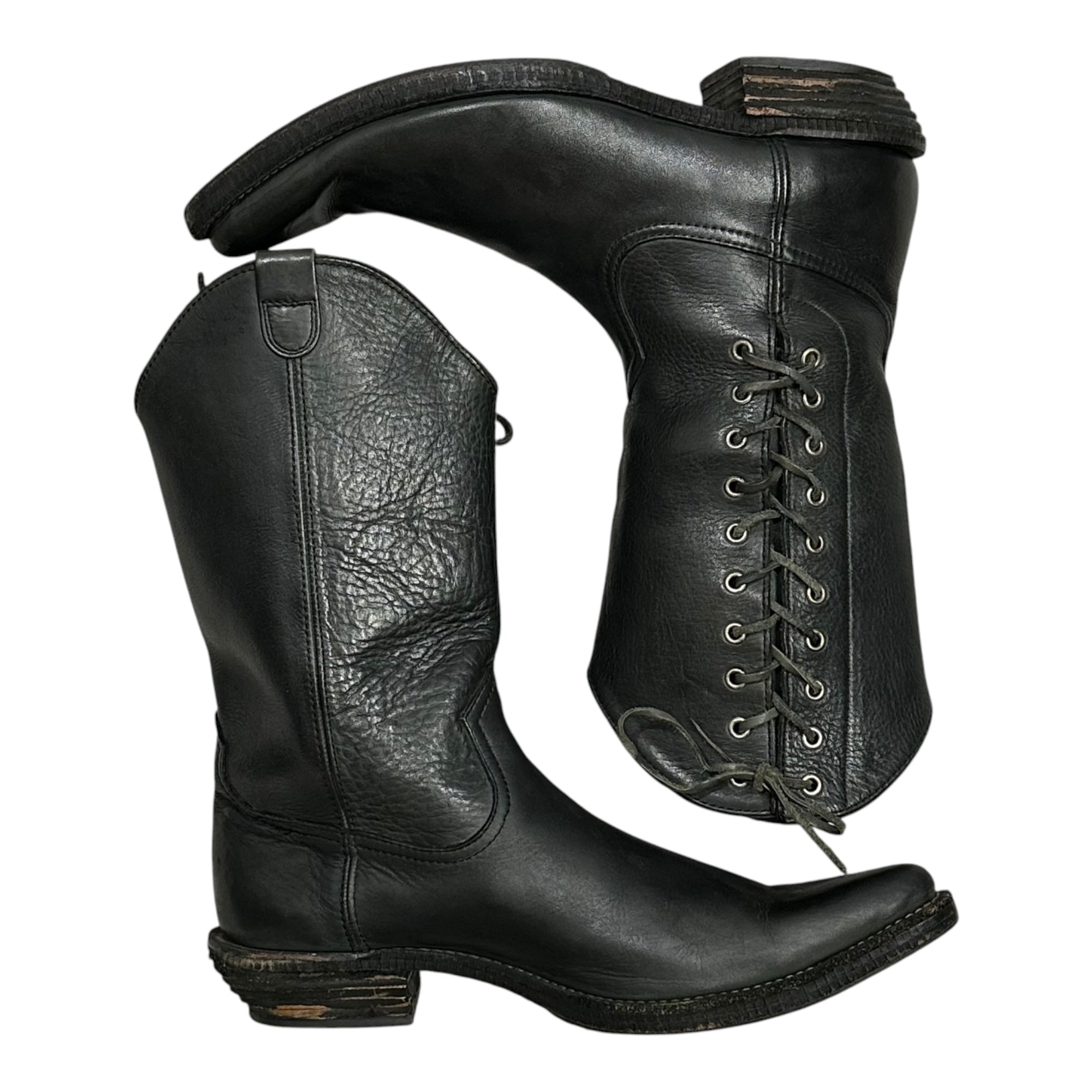 NUMBER (N)INE(ナンバーナイン) 2005SS NIGHT CRAWLER Period Side Lace-Up Pecos Boots  S05-NF005B 8 ブラック 05年 宮下貴裕 本人期
