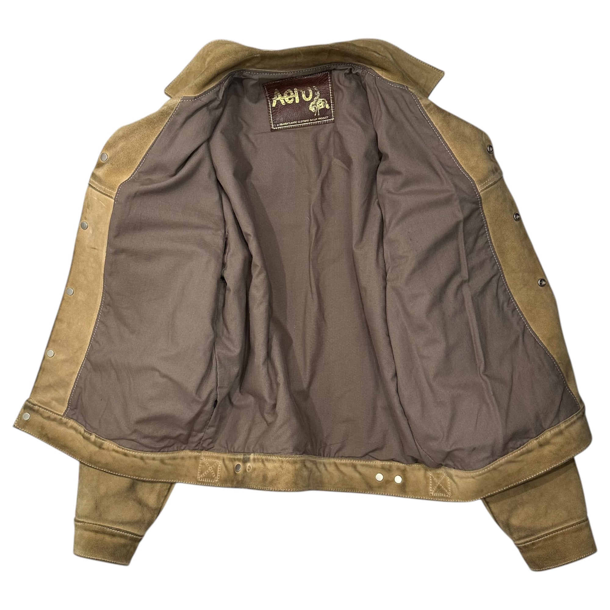 AEROLEATHER(エアロレザー) Suede Leather Tracker Jacket スウェード レザー トラッカー ジャケット 42(XL程度) ベージュ