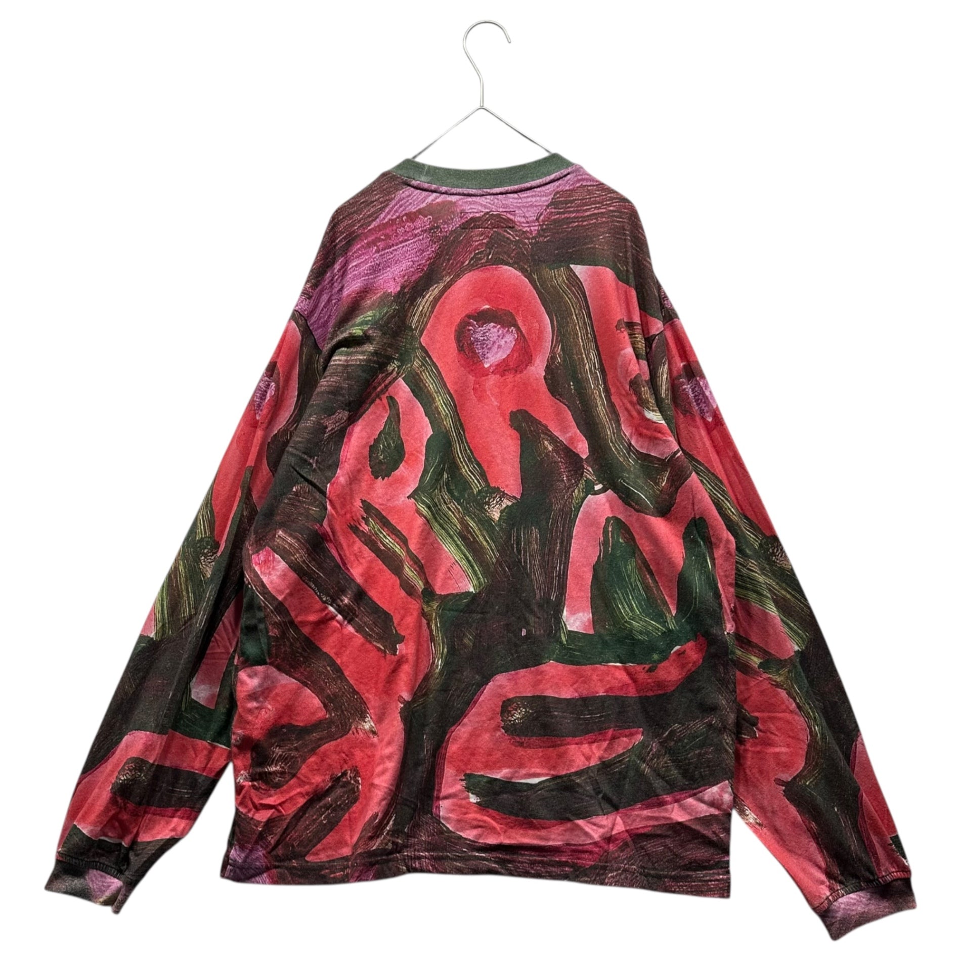 SUPREME(シュプリーム) 24SS Paint L/S Top Multicolor プリント 長袖 Tシャツ M レッド×グリーン