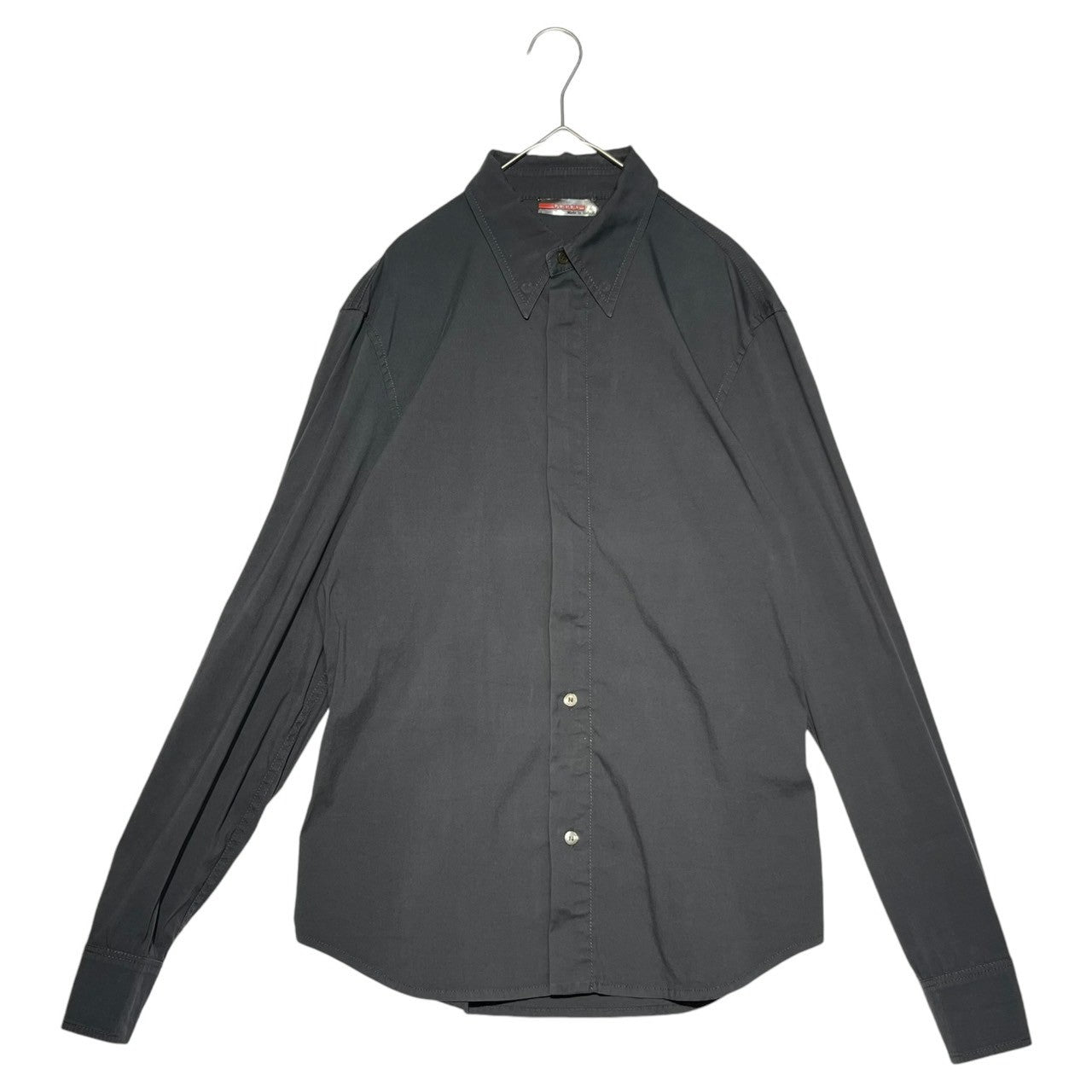 PRADA SPORT(プラダスポーツ) 00’s Zip up L/S shirt ジップアップ 長袖 シャツ S ブラック Y2K