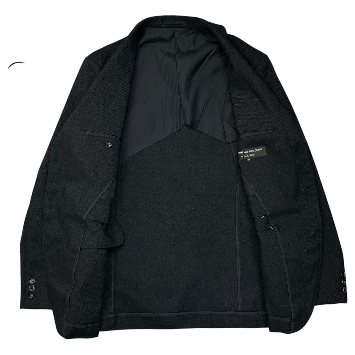 COMME des GARCONS HOMME PLUS(コムデギャルソンオムプリュス) 1998SS New Natural Collection High-Density Polyester Suit Set ニューナチュラル期 高密度 ポリエステル セットアップ スーツ JKT:PJ-10002 BOTTOMS:PP10001 M ブラック AD1997