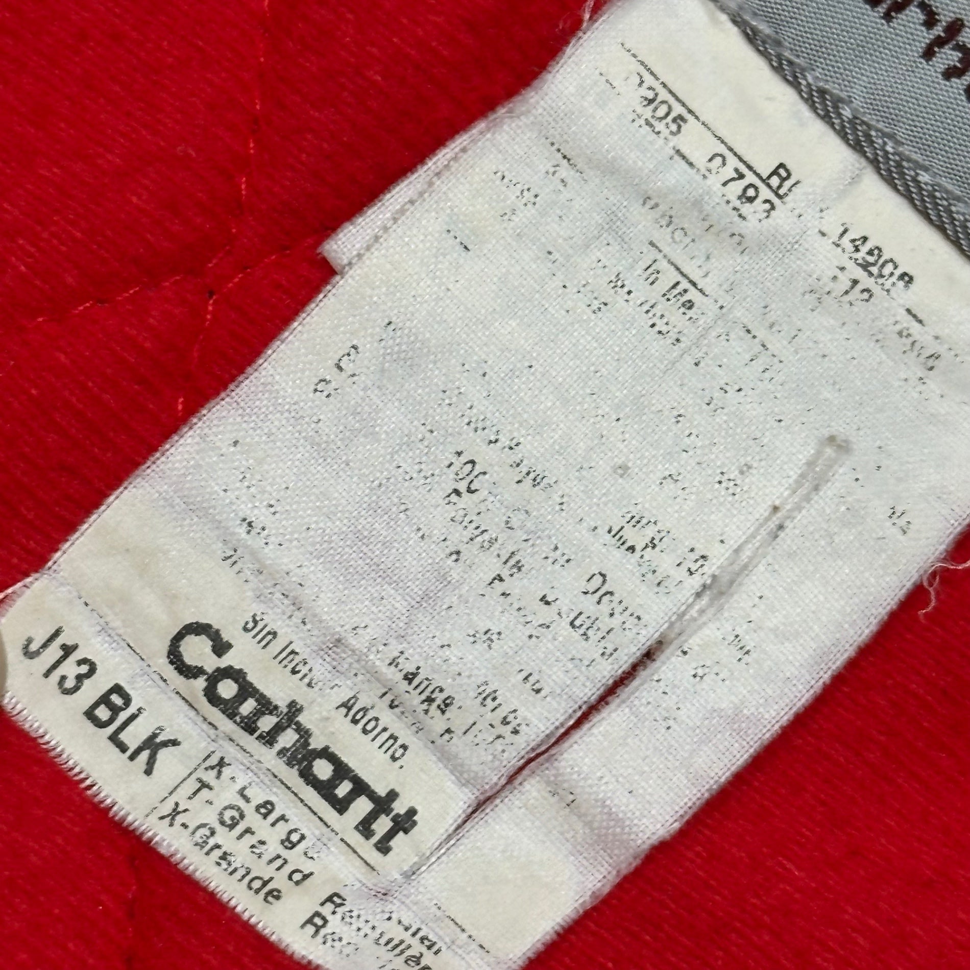 carhartt(カーハート) 00's Santa Fe Jacket - Red Lining サンタフェ ジャケット J13 XL ブラック サンフェード 裏地赤
