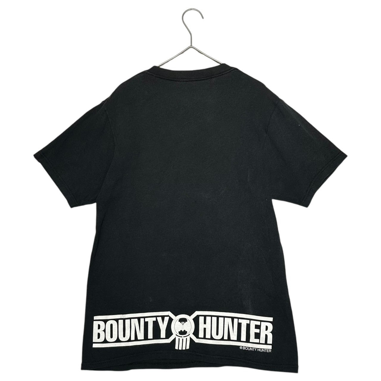 BOUNTY HUNTER(バウンティーハンター) skull family crest Tee スカル 家紋Tシャツ  印字消え(S程度) ブラック×ホワイト
