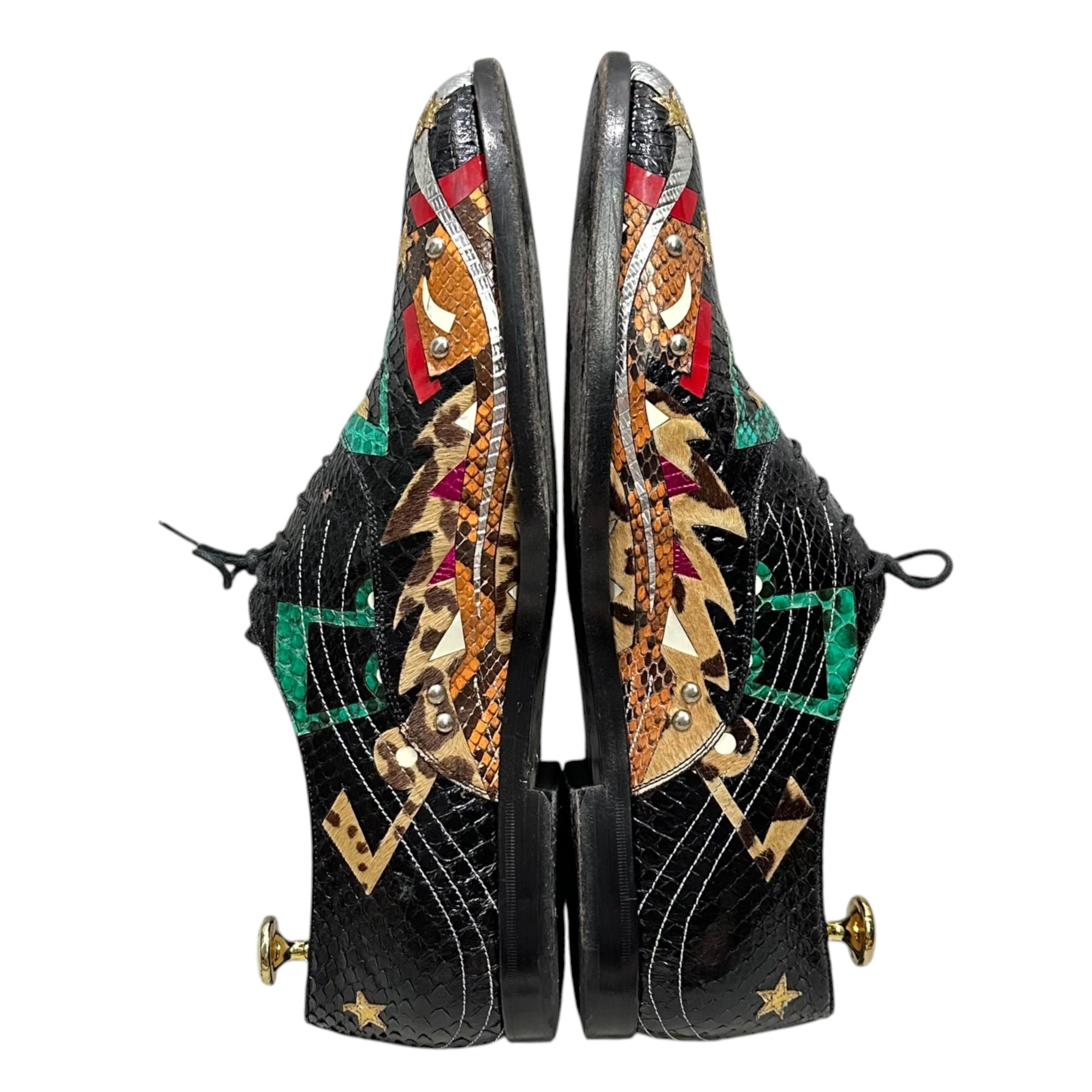 SAINT LAURENT PARIS(サンローランパリ) 2016AW By Hedi Slimane Python Patch Leather Dress Shoes パイソン 音符 パッチ レザー オックスフォード シューズ 485152 43(約27.5cm〜28.0cm) ブラック エディ期 ダービー