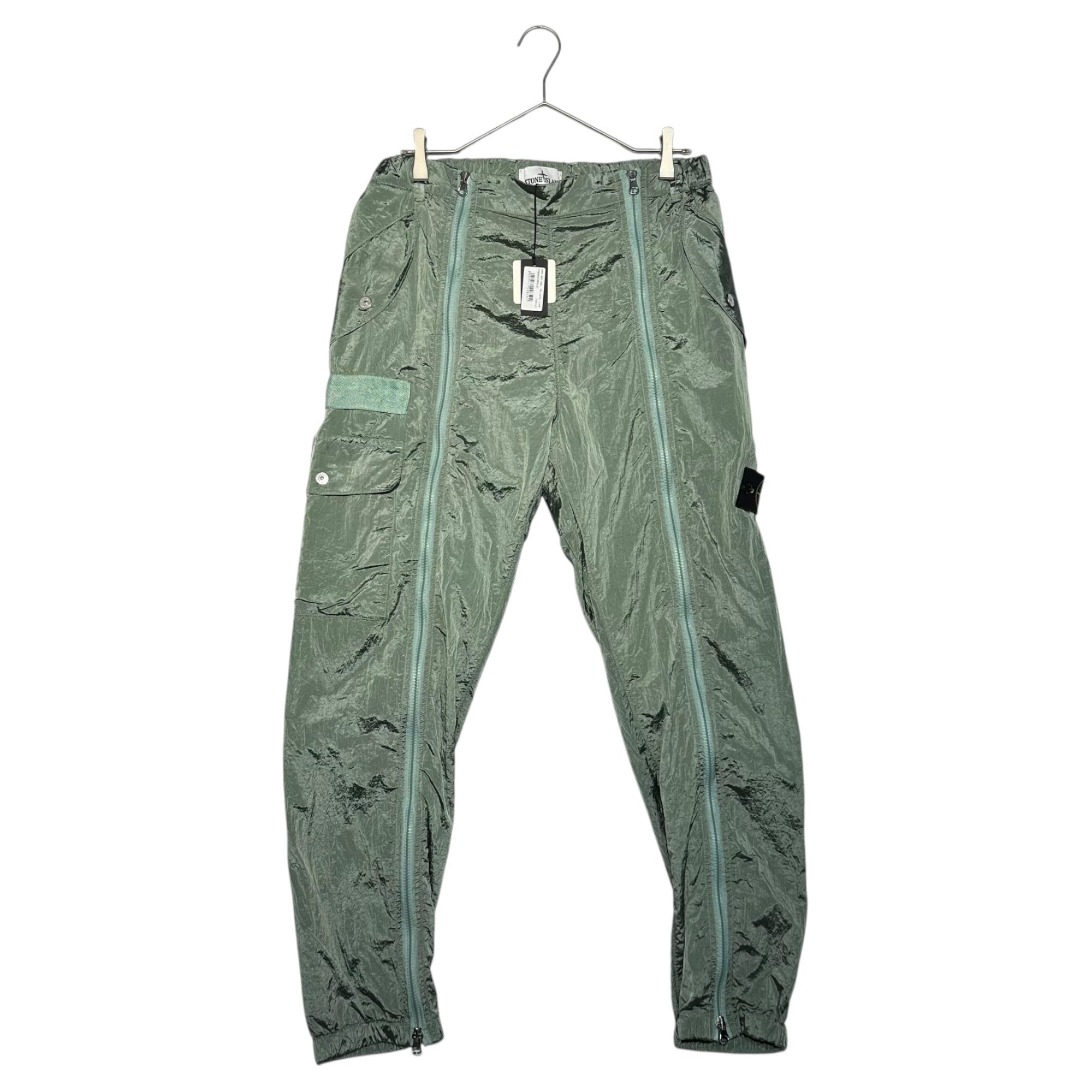 STONE ISLAND(ストーンアイランド) 22AW NYLON METAL IN ECONYL FRONT ZIP CARGO PANTS ナイロンメタル フロント ジップ カーゴ パンツ 771531619 W32 グリーン ジョガー