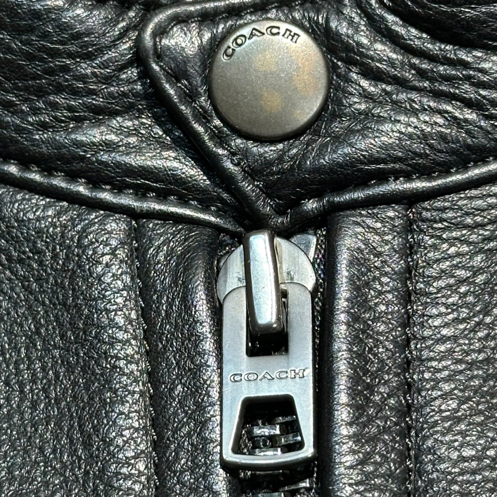 COACH(コーチ) Cowhide Single Rider Jacket カウハイド シングル ライダース ジャケット F86594 M ブラック 牛革 レザー