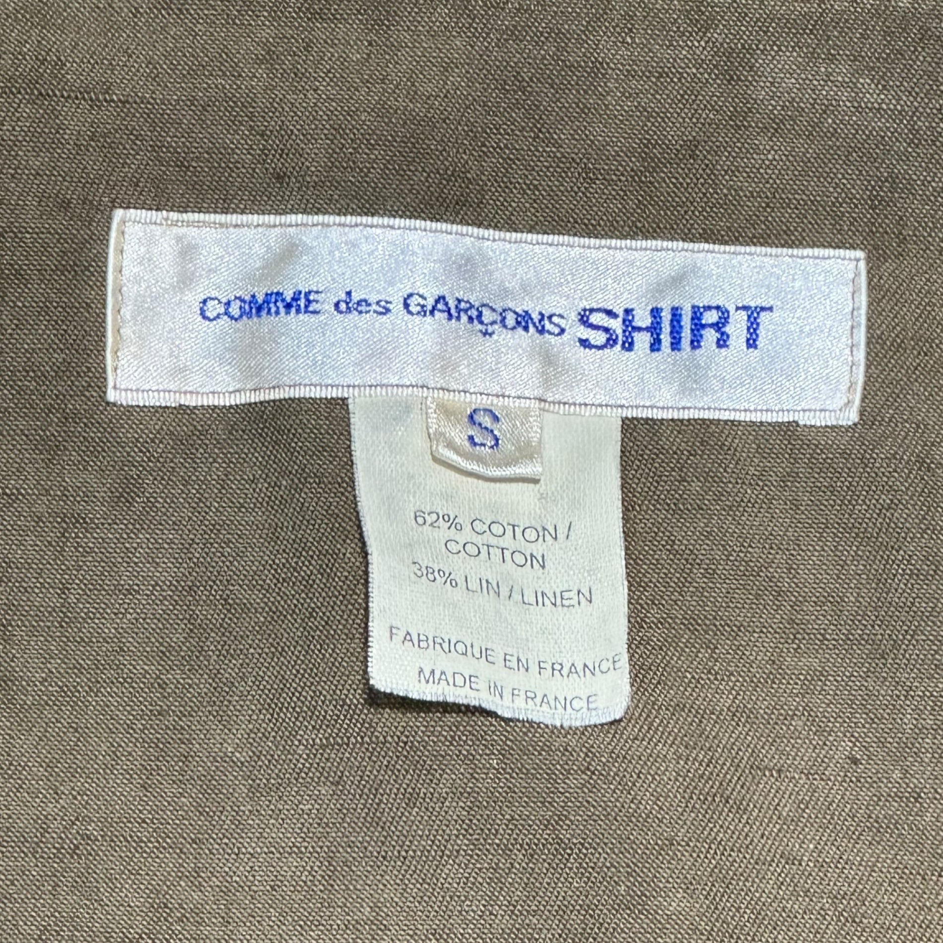 COMME des GARCONS SHIRT(コムデギャルソンシャツ) 00's Product-dyed hook-button round collar short-length military-style jacket  製品染め フックボタン 丸襟 ショートレングス ミリタリー テイスト ジャケット S15107 S カーキ