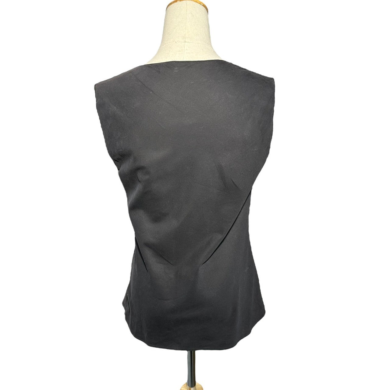 miu miu(ミュウミュウ) 90's Archive Side Zip Slit Cotton Sleeveless Blouse 90年代 アーカイブ サイド ジップ スリット コットン ノースリーブ ブラウス    44(XS程度) ブラック プラダジャパンタグ