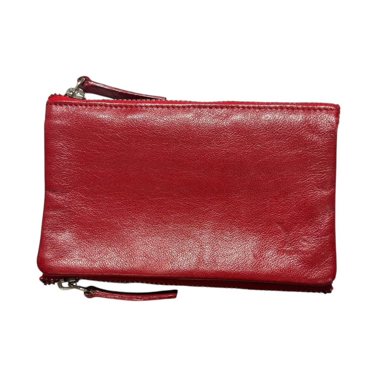 Y's(ワイズ) Double Zip lamb Leather Wallet ダブル ジップ ラム レザー ウォレット レッド 二つ折り財布