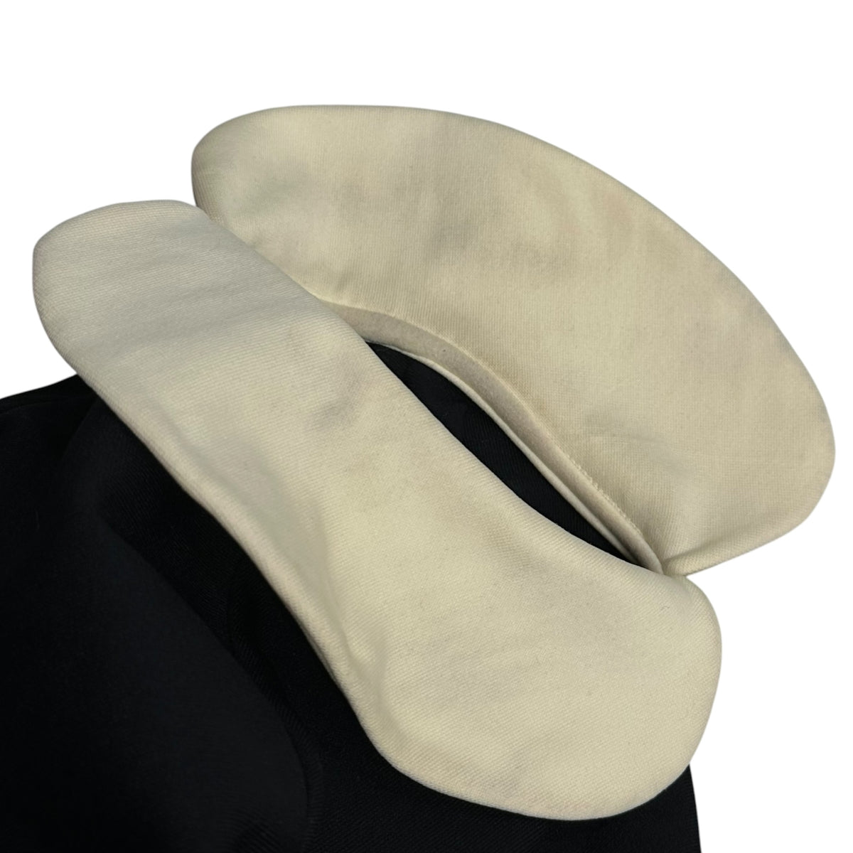 COMME des GARCONS(コムデギャルソン) 1990's Round-Collar Asymmetrical Nylon-Poly Cut-And-Sewn 丸襟 変形 ナイロン ポリ カットソー GI-05001S S ブラック×アイボリー AD1990 90s アーカイブ Modern Sweetness コレクションランウェイ着用品