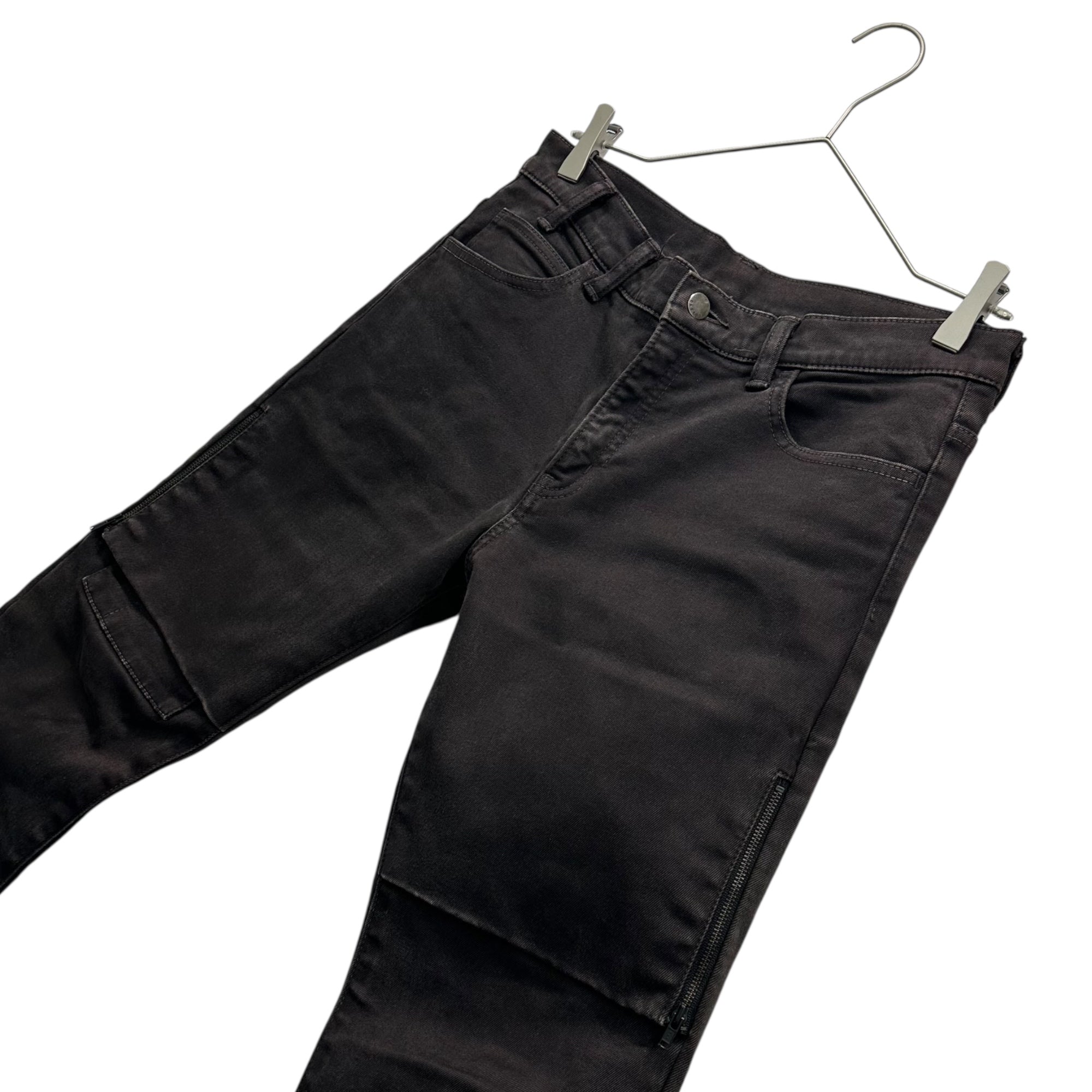 N.HOOLYWOOD(エヌハリウッド ミスターハリウッド) Thigh-Flap Black Skinny Denim Pants 太腿 フラップ ブラック スキニー デニム パンツ  726pieces M フェードブラック