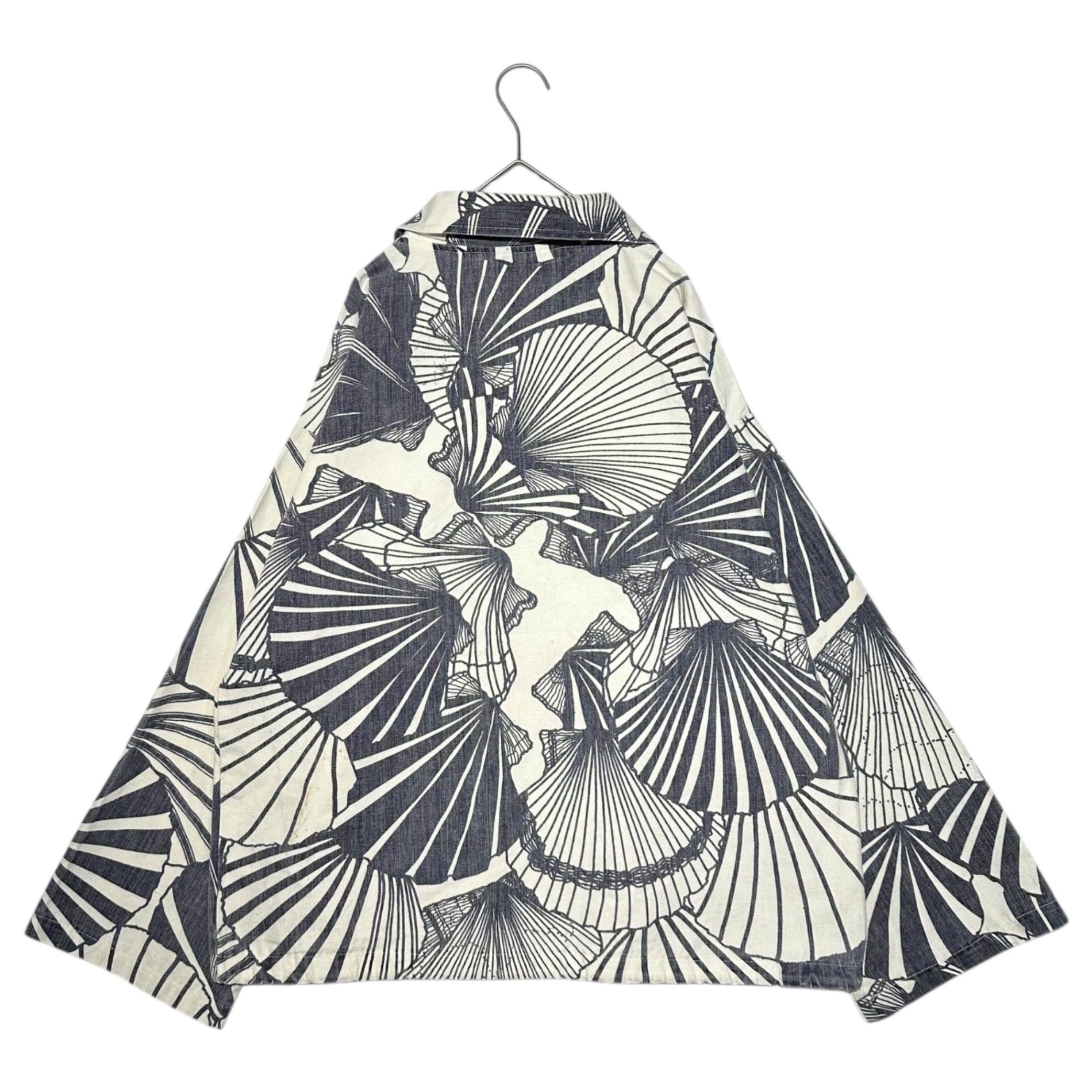 Michigan Rag(ミシガンラグ) 80's~90's USA made All-over print pullover jacket 総柄 プルオーバー ジャケット S/M ホワイト×ネイビー 80年代～90年代 ヴィンテージ USA製 アノラック