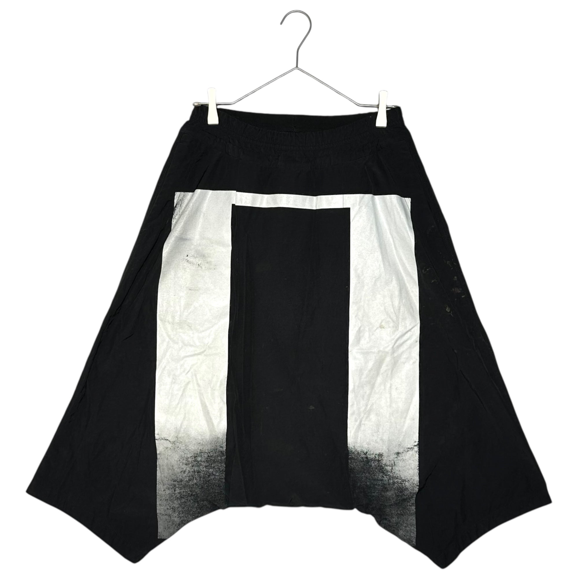 NILoS(ニルズ) 16AW White Paint Layered Sarouel Shorts Pants ホワイト ペイント 重ね サルエル ショーツ パンツ 560PAM6-P 1(S程度) ブラック×ホワイト