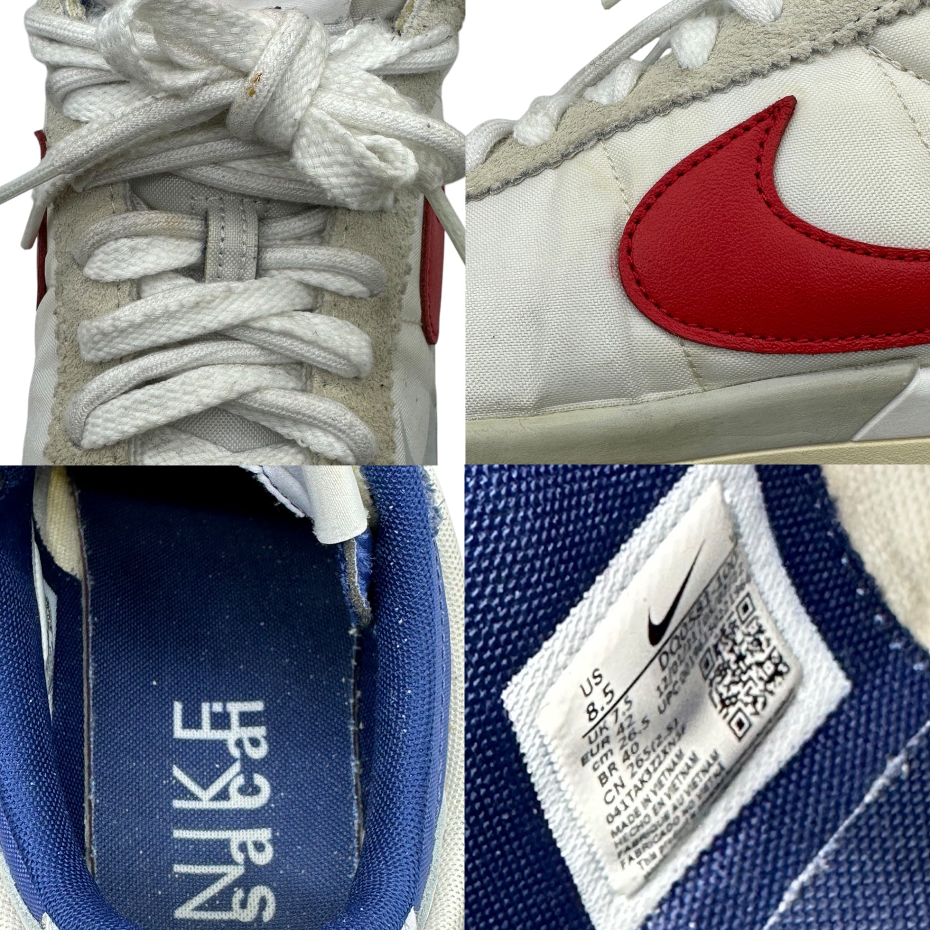 NIKE×SACAI(ナイキ×サカイ) Zoom Cortez "White and University Red" ズーム コルテッツ DQ058-100 26.5cm ホワイト×レッド 箱付