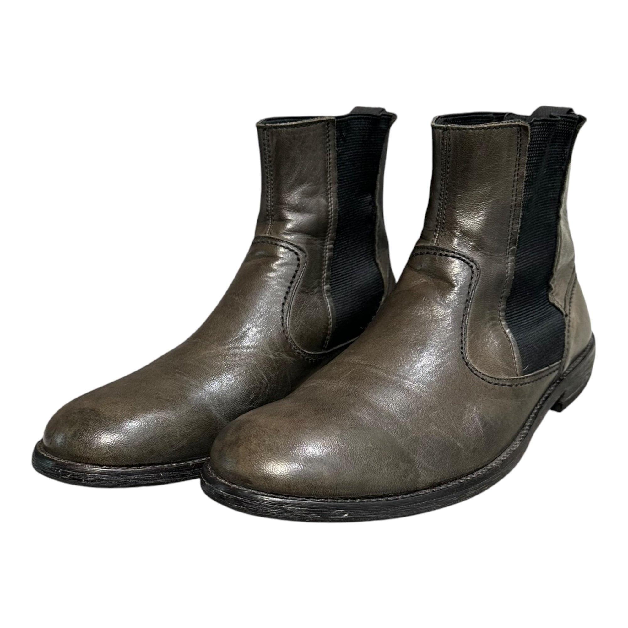YOHJI YAMAMOTO POUR HOMME(ヨウジヤマモトプールオム) Vintage-Style Side-Gore Boots ヴィンテージ加工 サイドゴア ブーツ HP-E02-751 27cm フェードブラック